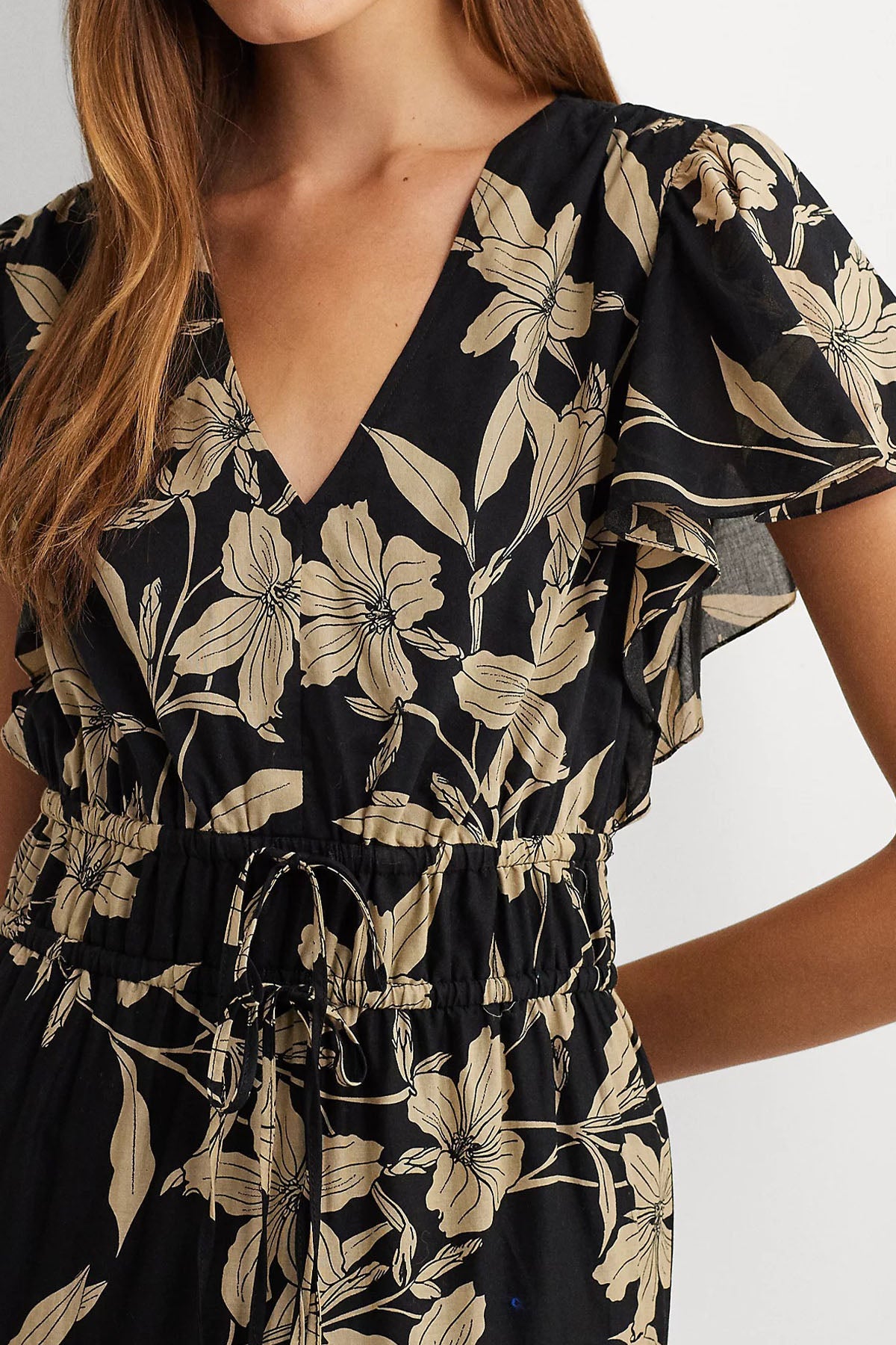 Polo Ralph Lauren V Yaka Desenli Maxi Elbise