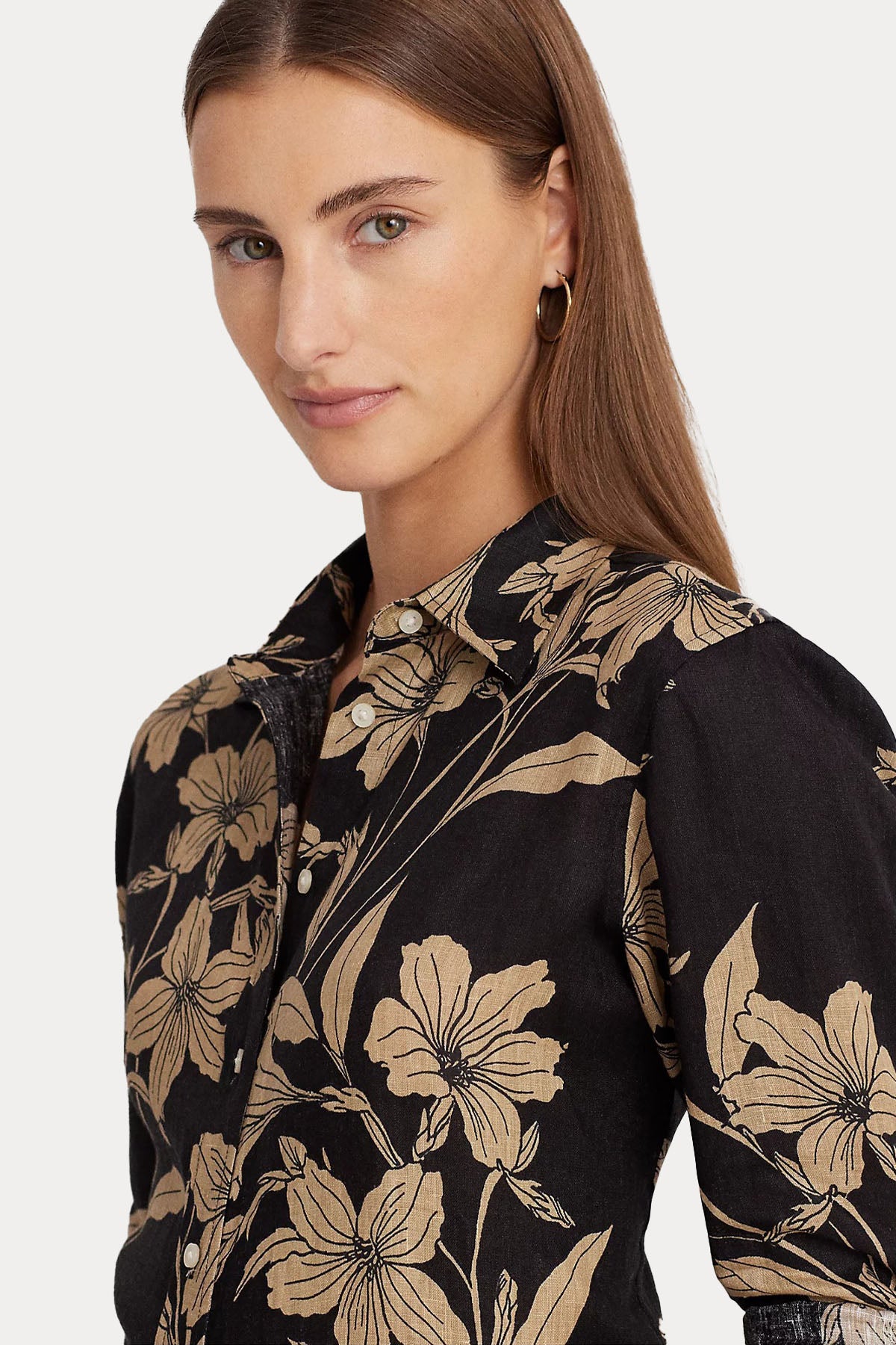 Polo Ralph Lauren Relaxed Fit Desenli Keten Gömlek