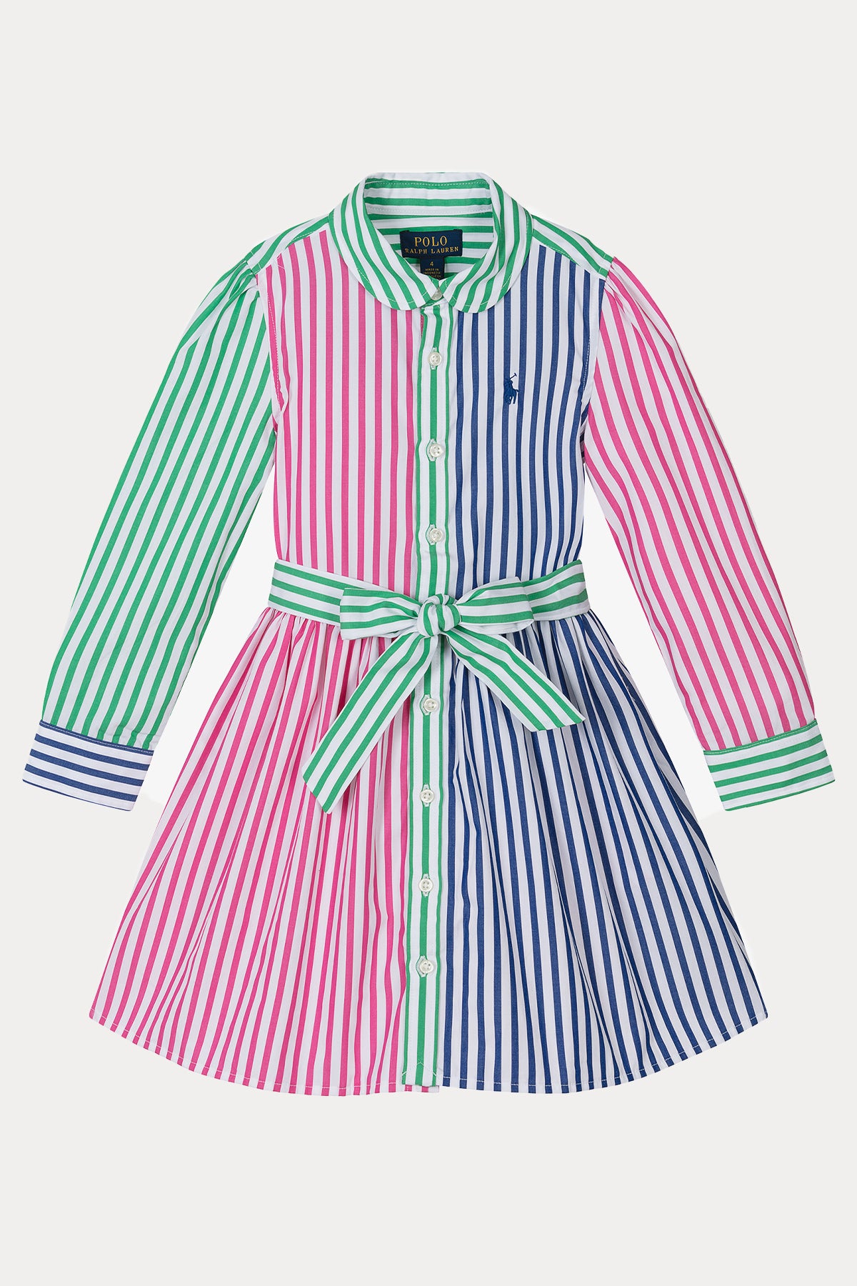 Polo Ralph Lauren Kids 2-4 Yaş Kız Çocuk Çizgili Gömlek Elbise