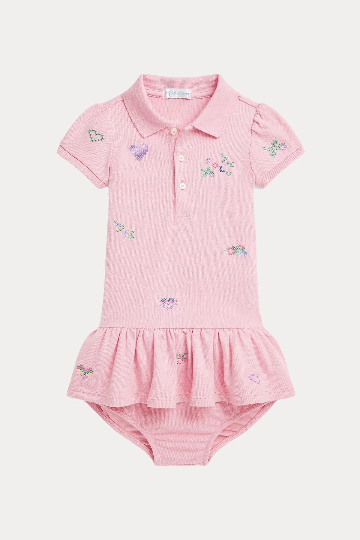 Polo Ralph Lauren Kids 12-24 Aylık Kız Bebek Polo Yaka Elbise