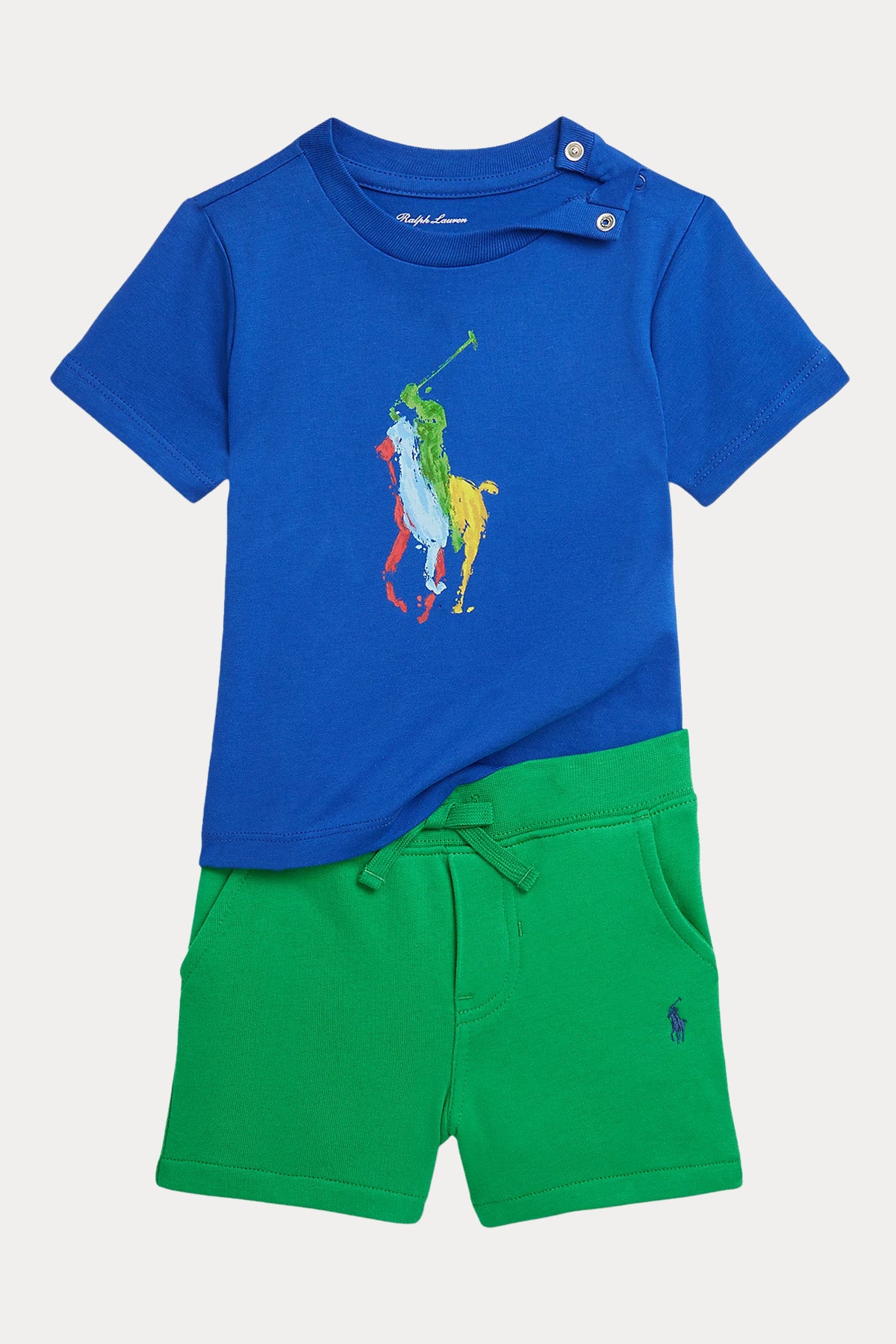 Polo Ralph Lauren Kids 18-24 Aylık Erkek Bebek Big Pony Logolu T-shirt - Şort Set
