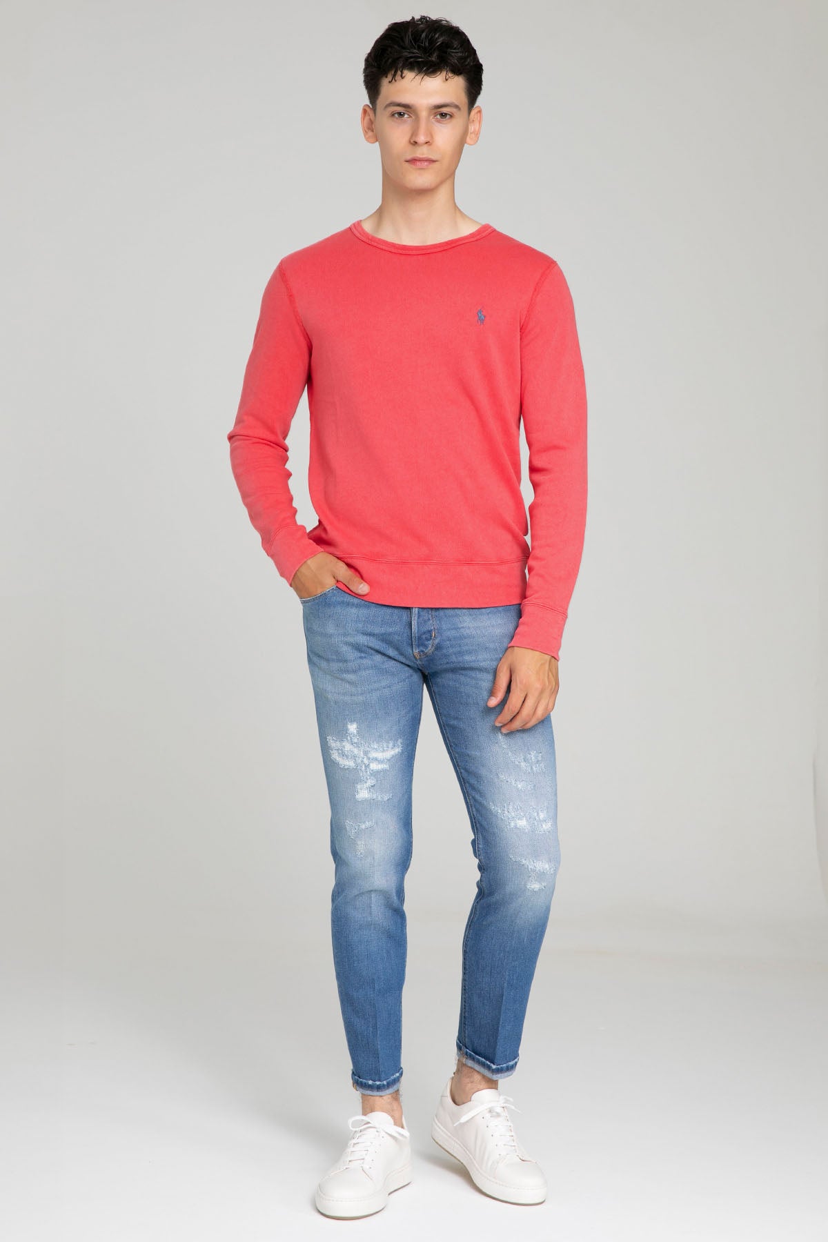 Polo Ralph Lauren Yuvarlak Yaka Yıkamalı Sweatshirt