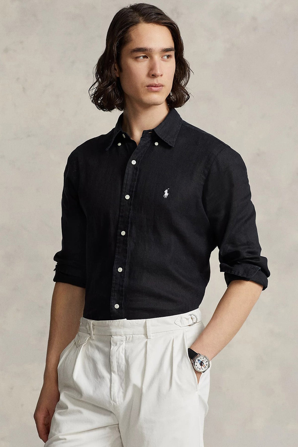 Polo Ralph Lauren Custom Fit Keten Gömlek-Gömlek-Libas