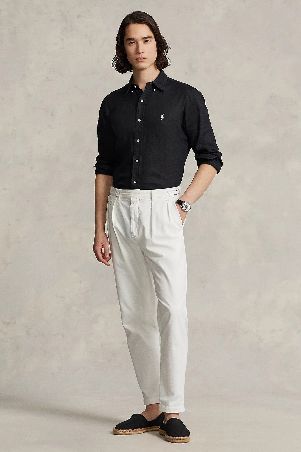 Polo Ralph Lauren Custom Fit Keten Gömlek-Gömlek-Libas