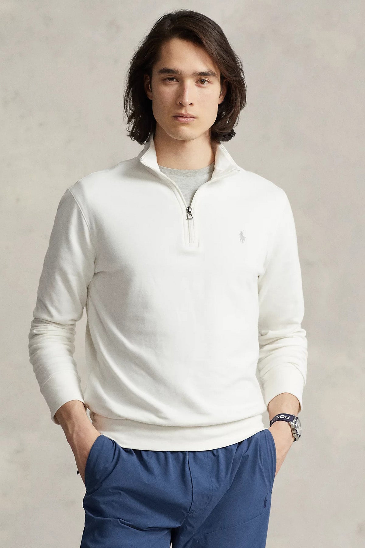 Polo Ralph Lauren Dik Yaka Yarım Fermuarlı Sweatshirt-Sweatshirt-Libas