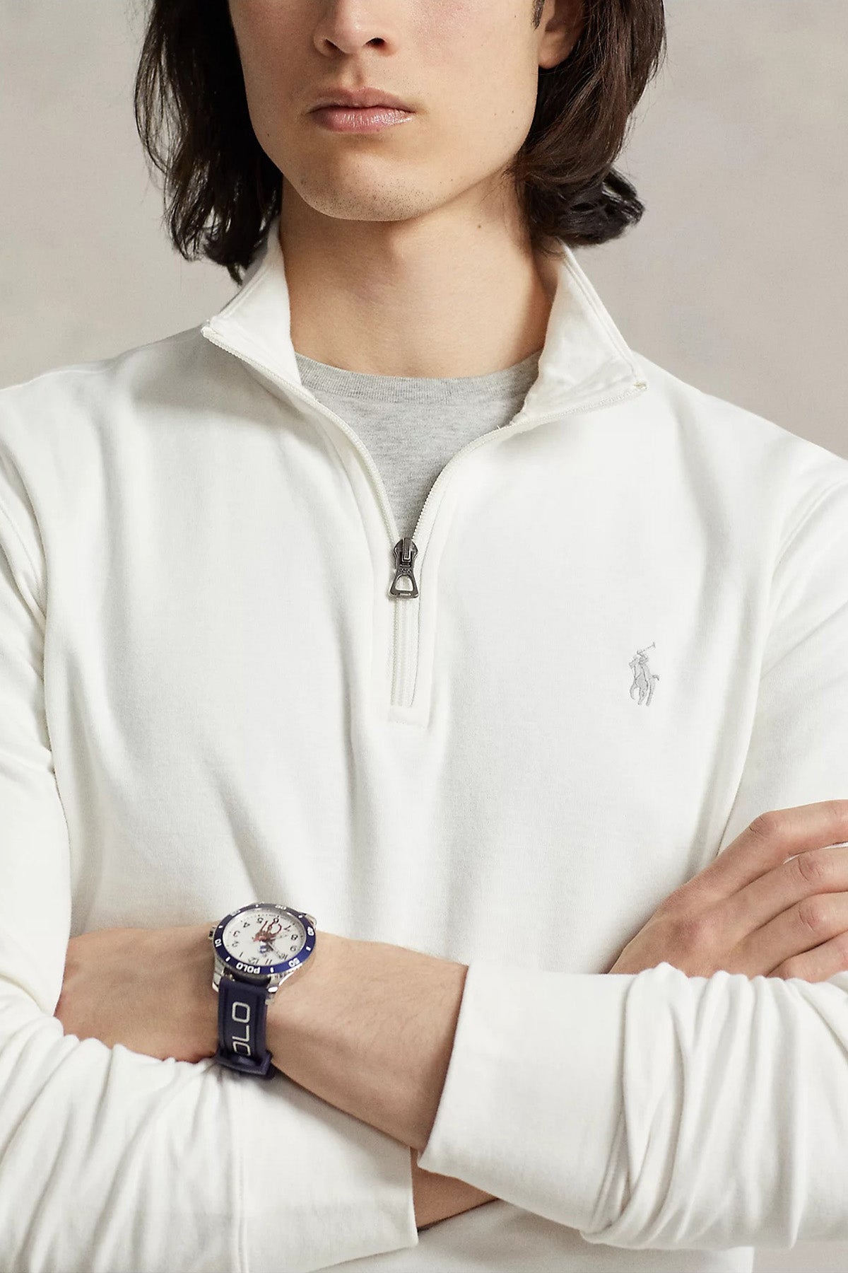 Polo Ralph Lauren Dik Yaka Yarım Fermuarlı Sweatshirt-Sweatshirt-Libas