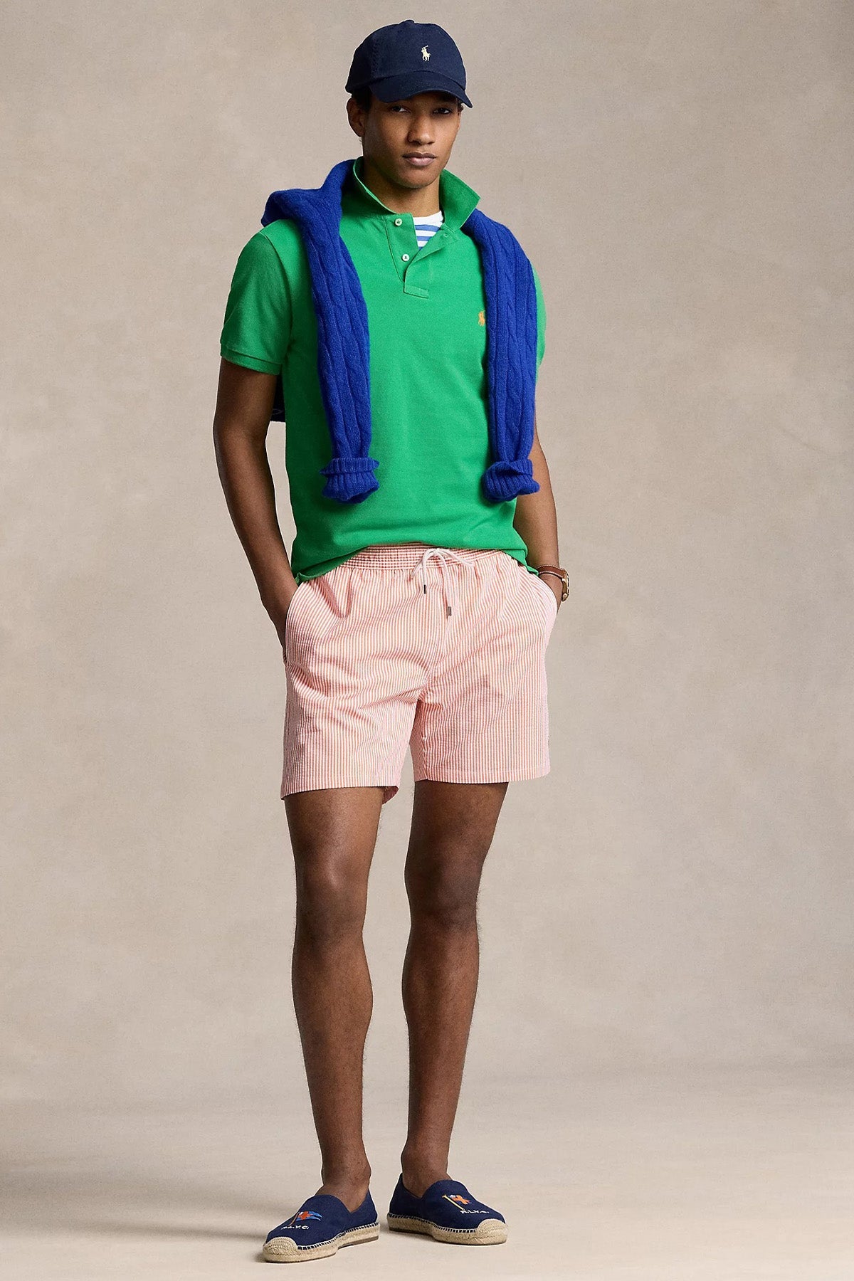 Polo Ralph Lauren Beli Lastikli Çizgili Şort Mayo 710834828007
