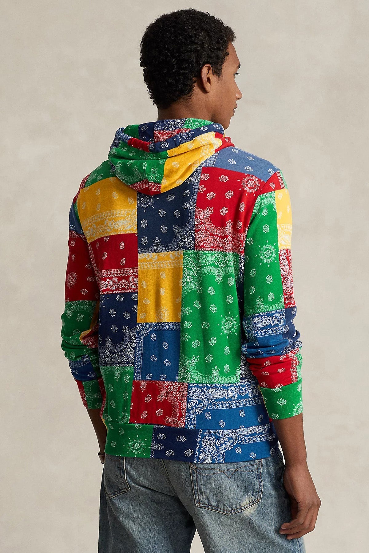 Polo Ralph Lauren Patchwork Etnik Desenli Kapüşonlu Sweatshirt