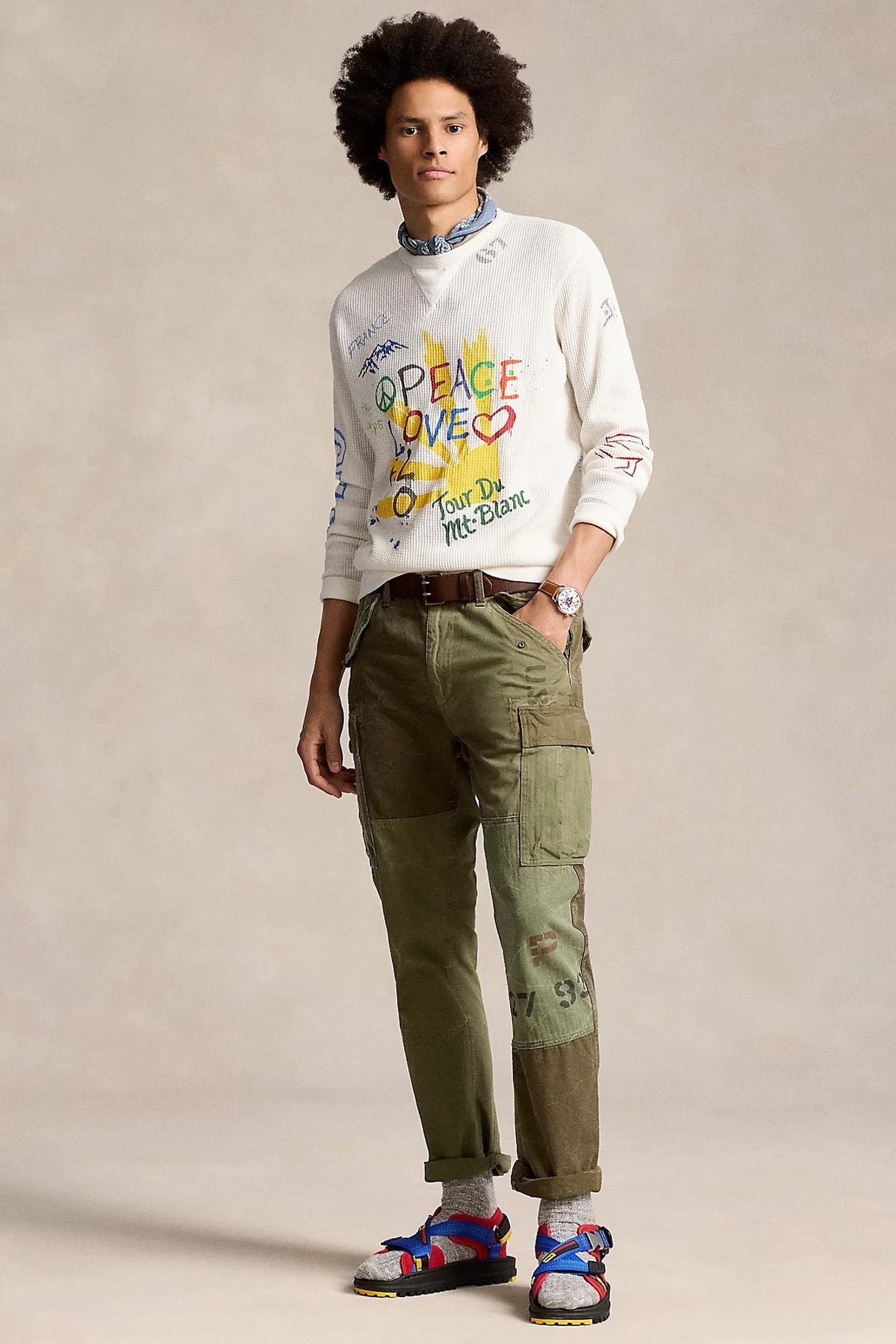 Polo Ralph Lauren Yuvarlak Yaka Logolu Desenli Sweatshirt