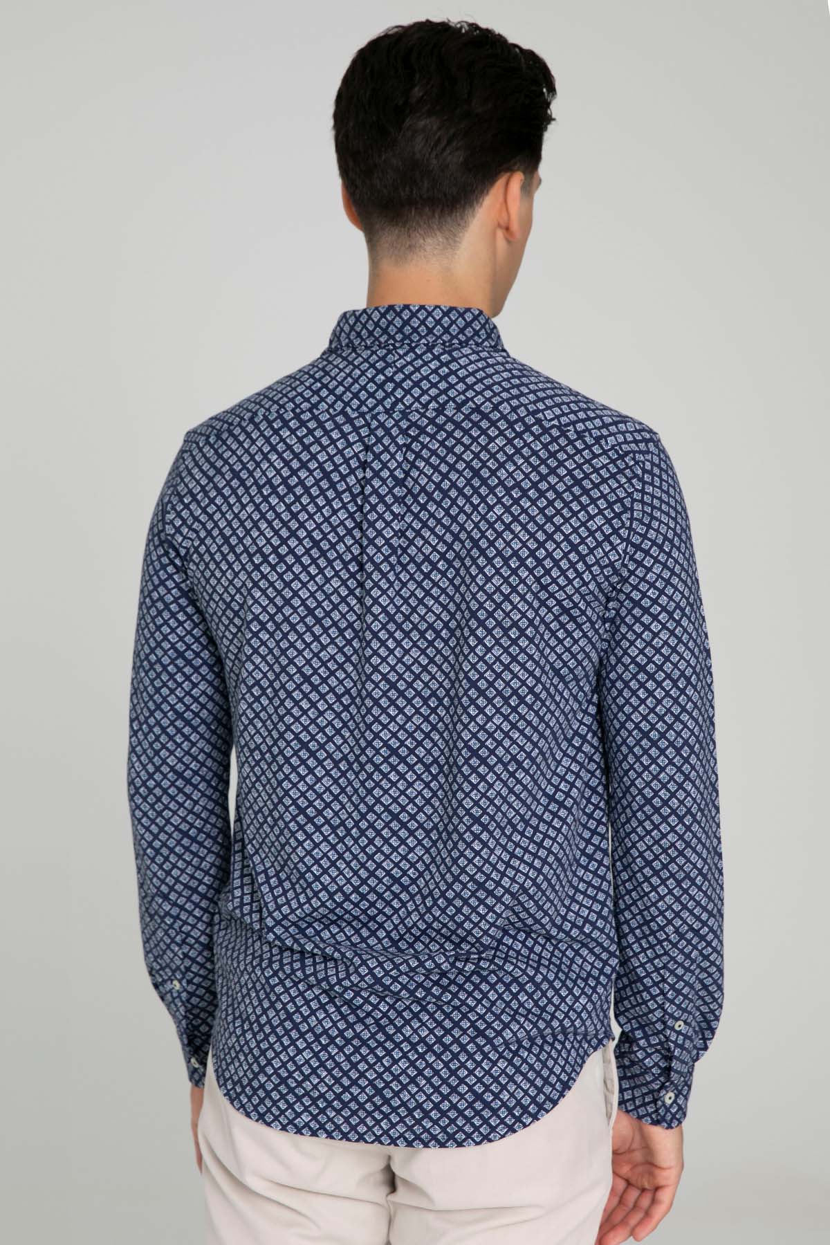 Polo Ralph Lauren Custom Fit Featherweight Mesh Desenli Gömlek