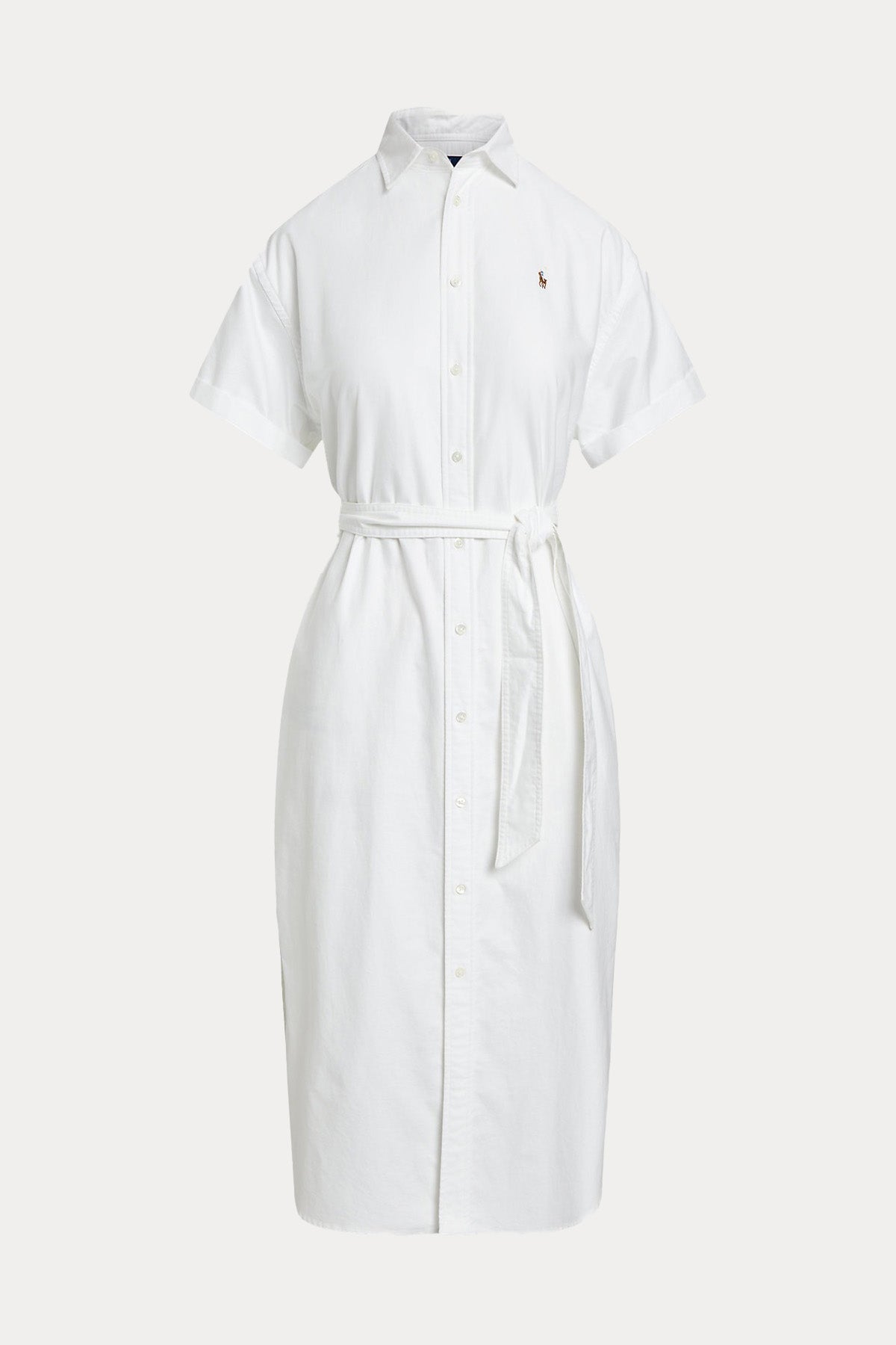 Polo Ralph Lauren Klasik Yaka Kuşaklı Midi Gömlek Elbise