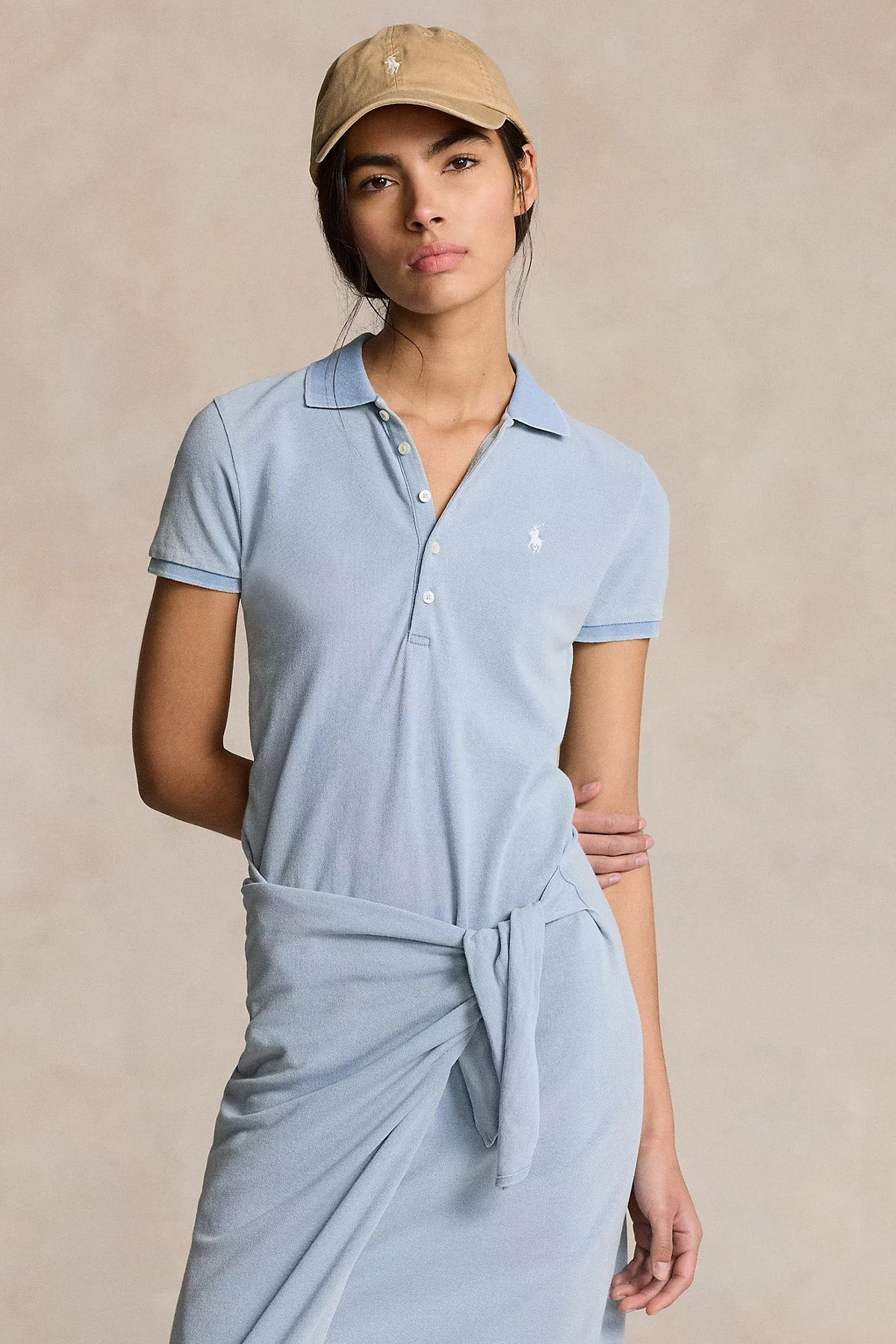 Polo Ralph Lauren Klasik Yaka Midi T-shirt Elbise