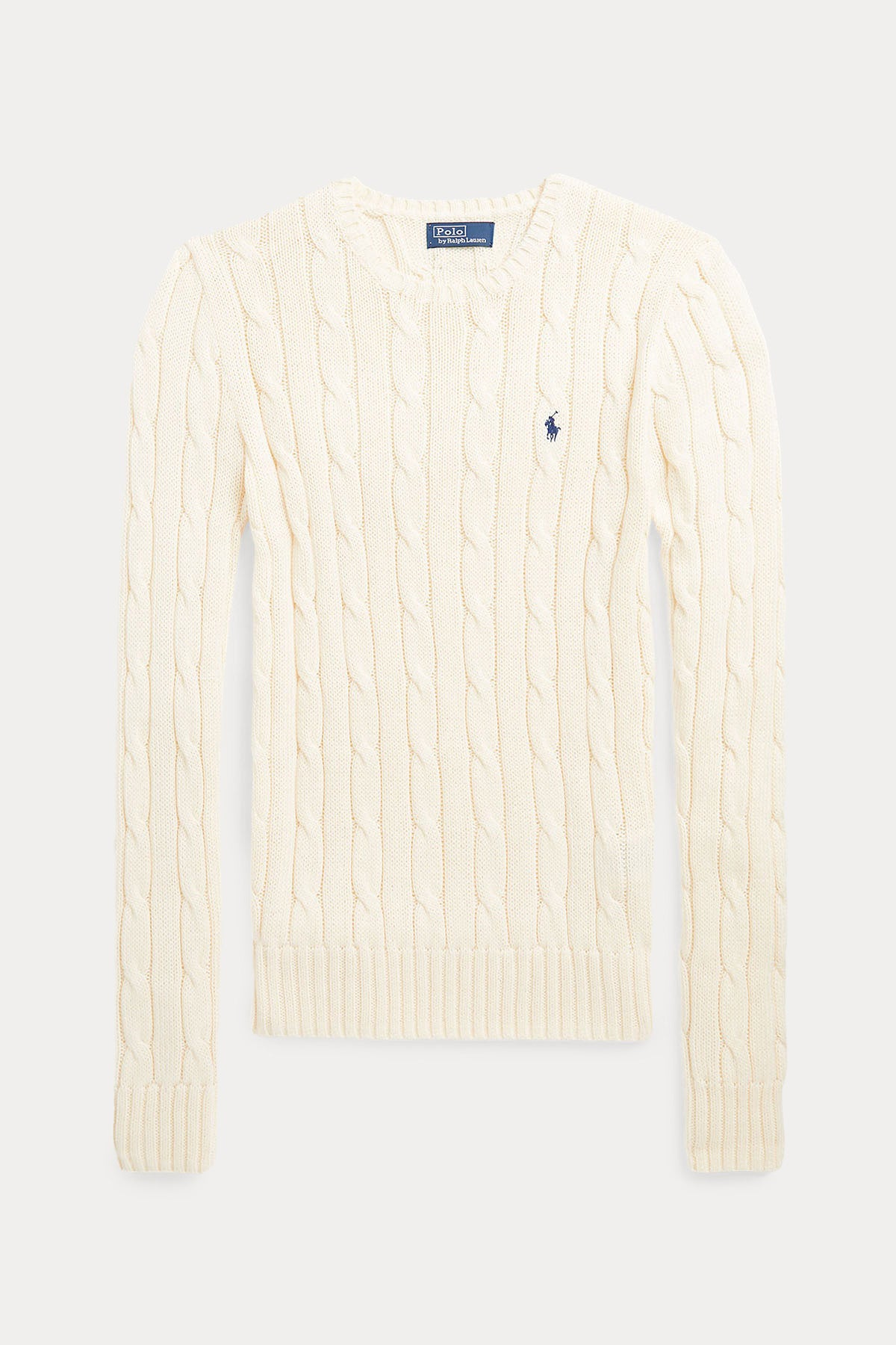 Polo Ralph Lauren Pima Cotton Slim Fit Yuvarlak Yaka Saç Örgü Triko