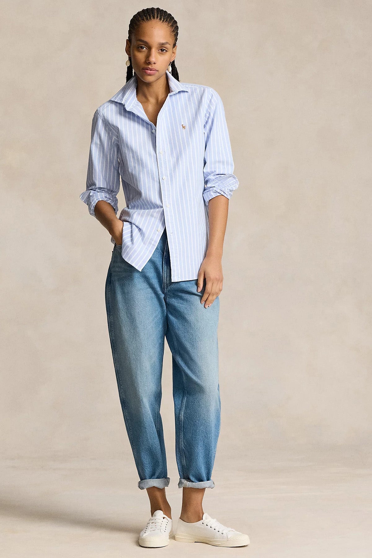 Polo Ralph Lauren Custom Fit Çizgili Oxford Gömlek