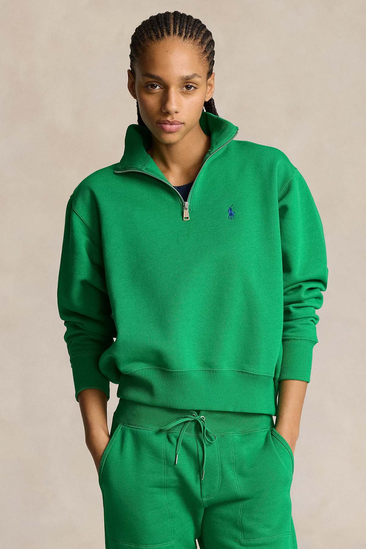 Polo Ralph Lauren Dik Yaka Yarım Fermuarlı Sweatshirt