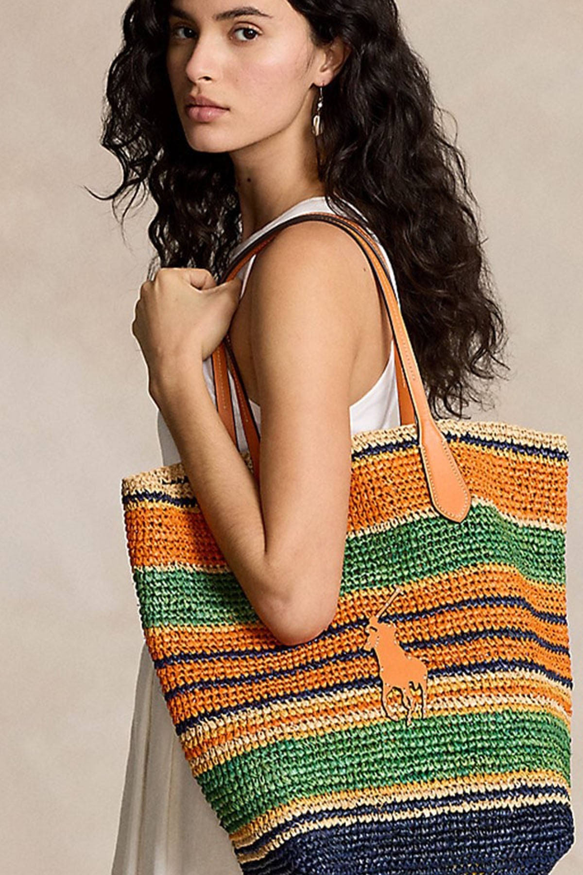 Polo Ralph Lauren Big Pony Logolu Hasır Shopping Bag Çanta
