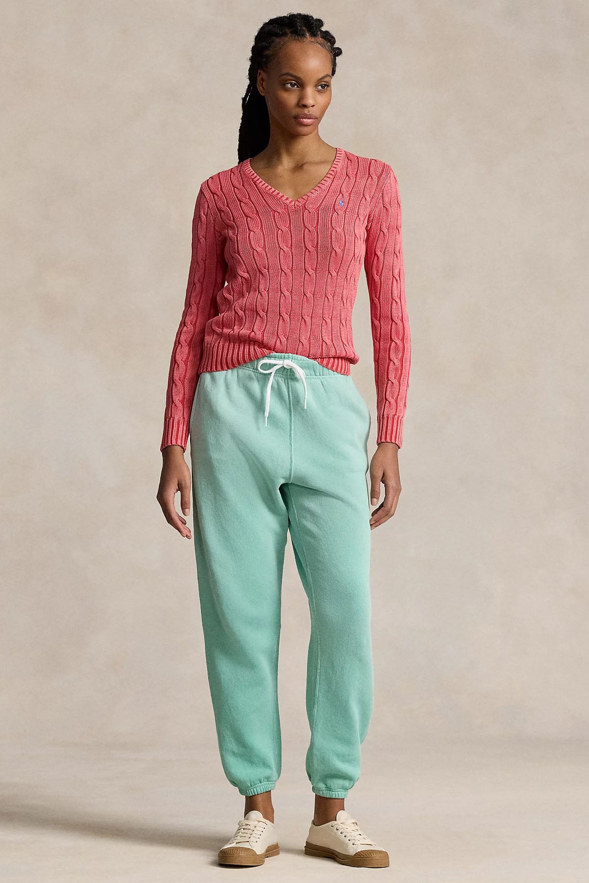 Polo Ralph Lauren Slim Fit V Yaka Saç Örgü Triko