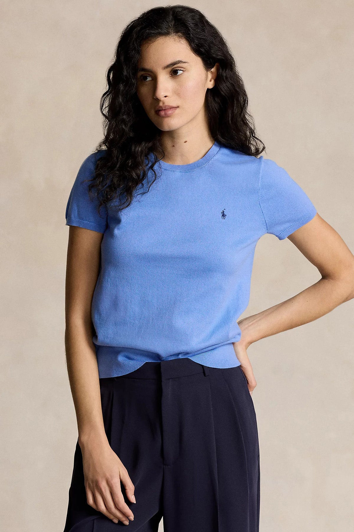 Polo Ralph Lauren Yuvarlak Yaka Logolu İnce Örgü Triko-Triko-Libas