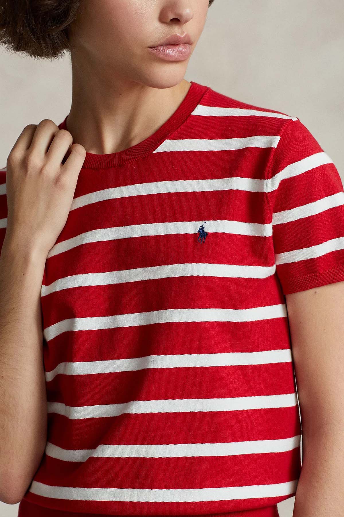 Polo Ralph Lauren Yuvarlak Yaka Çizgili İnce Örgü Triko-Triko-Libas