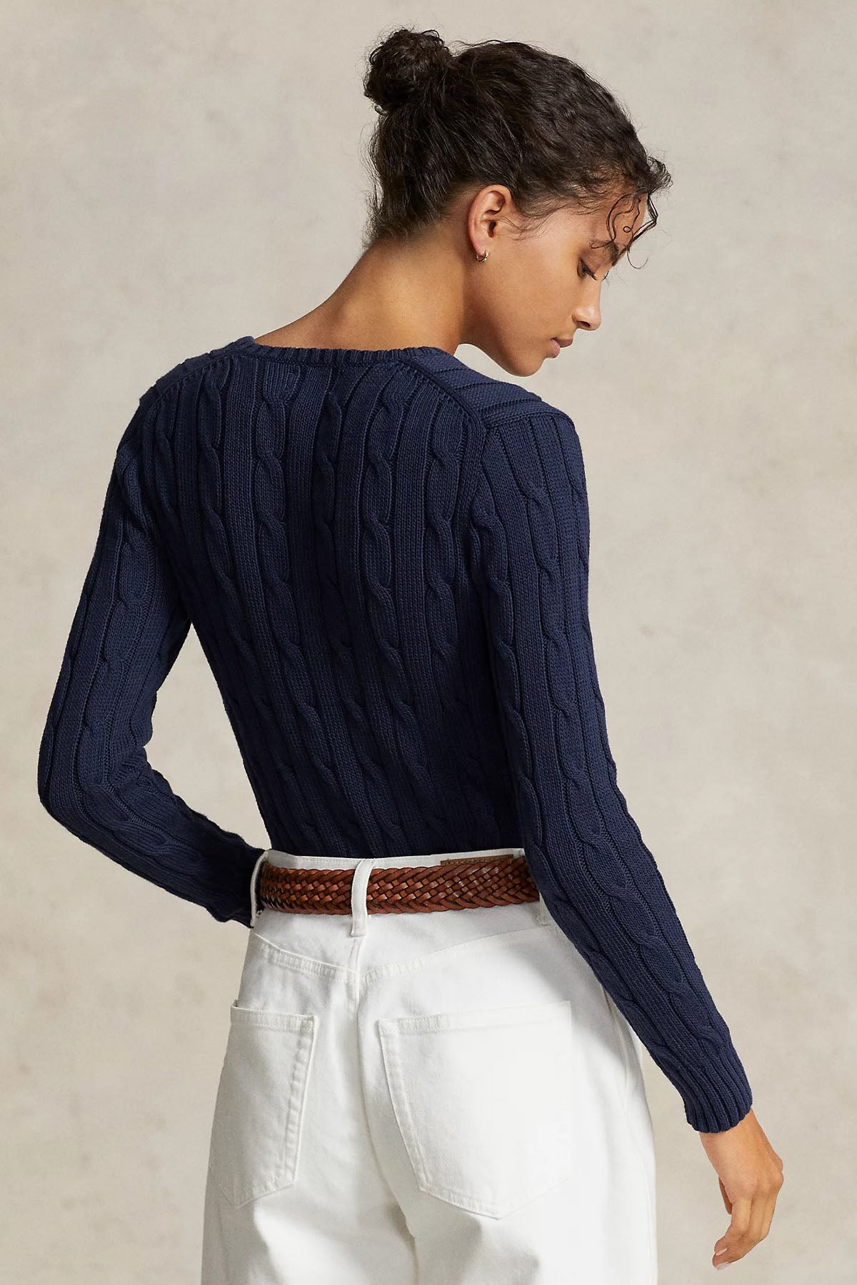 Polo Ralph Lauren Pima Cotton Slim Fit V Yaka Saç Örgü Triko