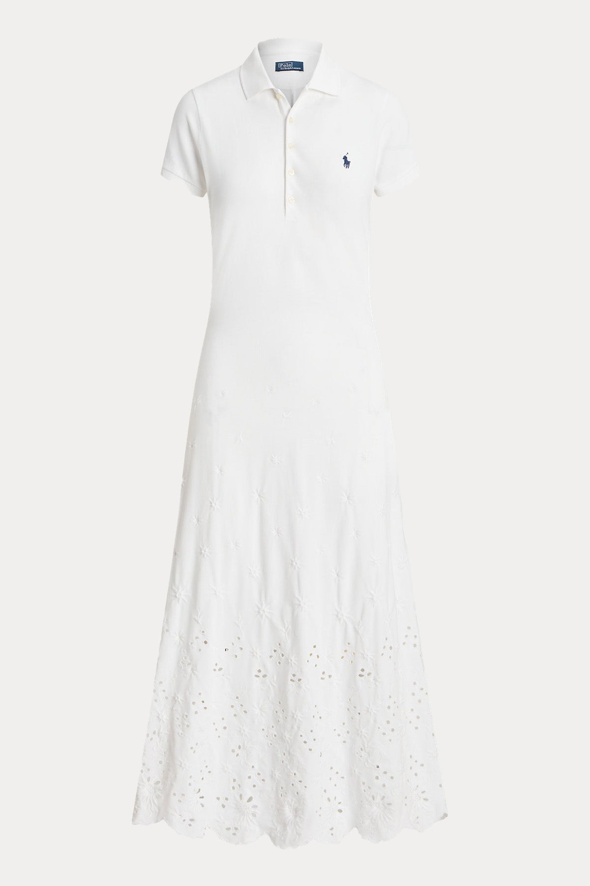 Polo Ralph Lauren Polo Yaka Nakış Detaylı Midi T-shirt Elbise