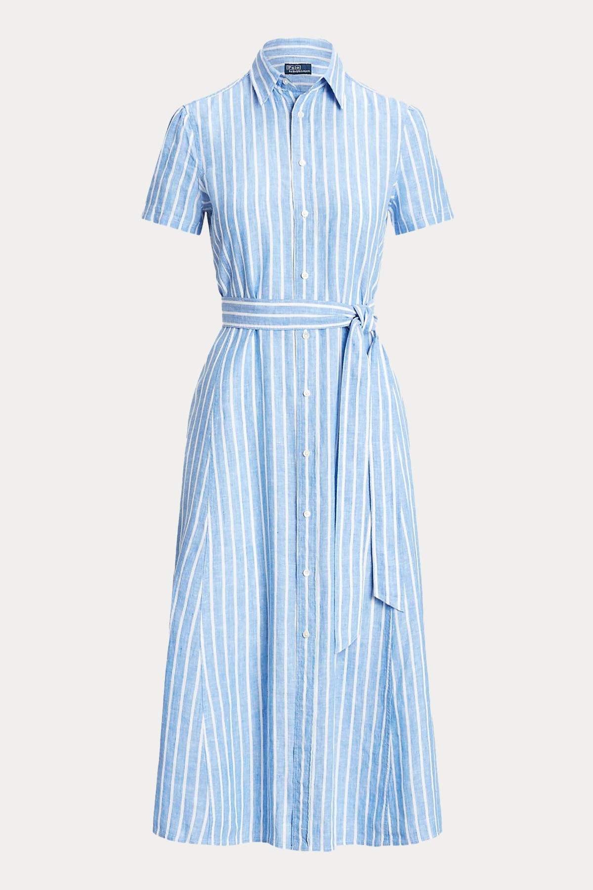 Polo Ralph Lauren Kuşaklı Çizgili Midi Gömlek Elbise