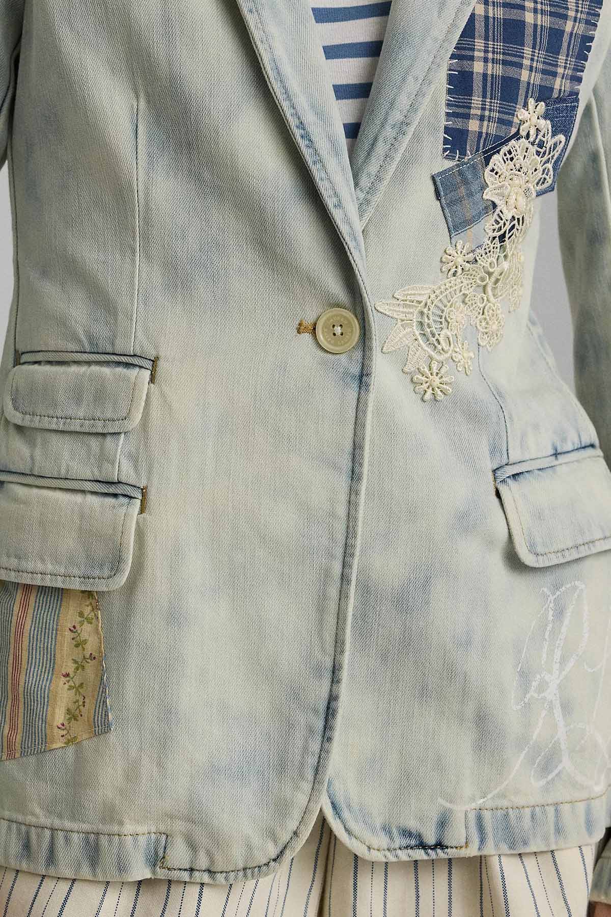Polo Ralph Lauren Yamalı Denim Blazer Ceket