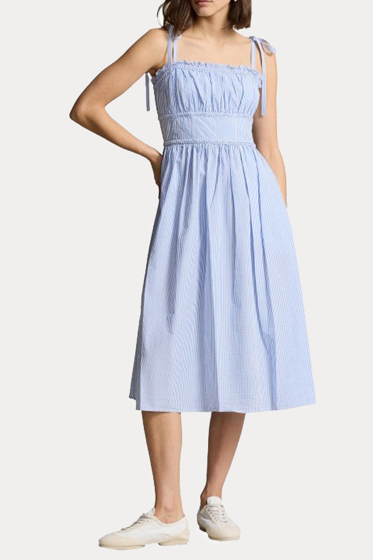 Polo Ralph Lauren Çizgili Midi Elbise