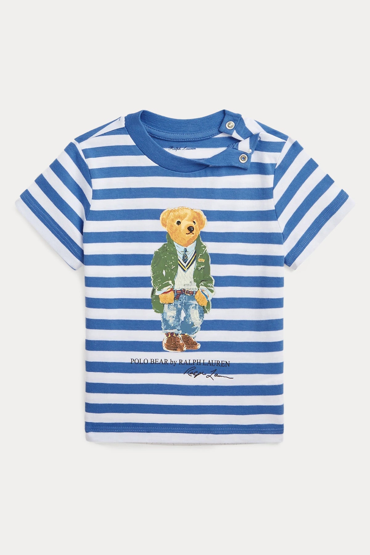 Polo Ralph Lauren Kids 18-24 Aylık Erkek Bebek Çizgili Polo Bear T-shirt