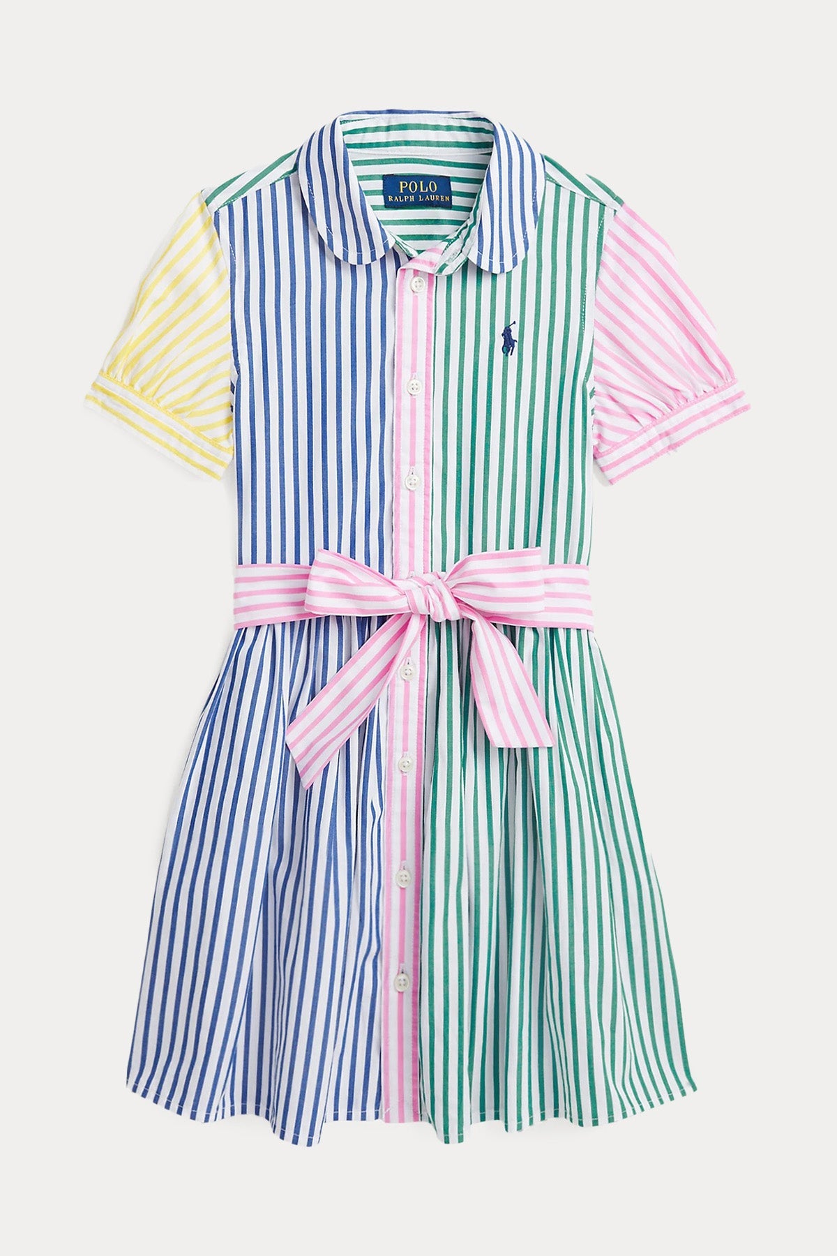 Polo Ralph Lauren Kids 2-4 Yaş Kız Çocuk Kemerli Çizgili Gömlek Elbise