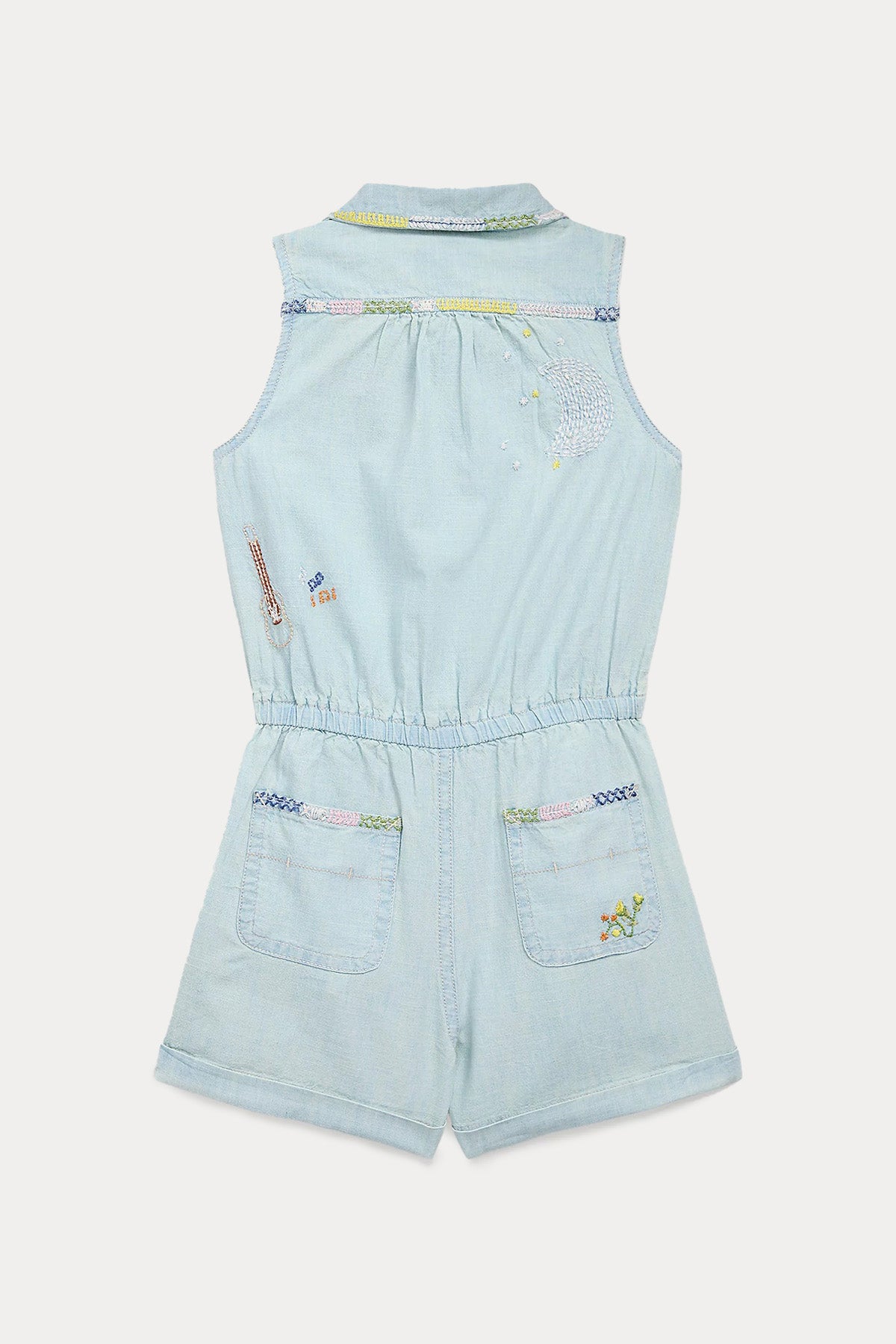 Polo Ralph Lauren Kids 4-6 Yaş Kız Çocuk Renkli Nakışlı Denim Tulum