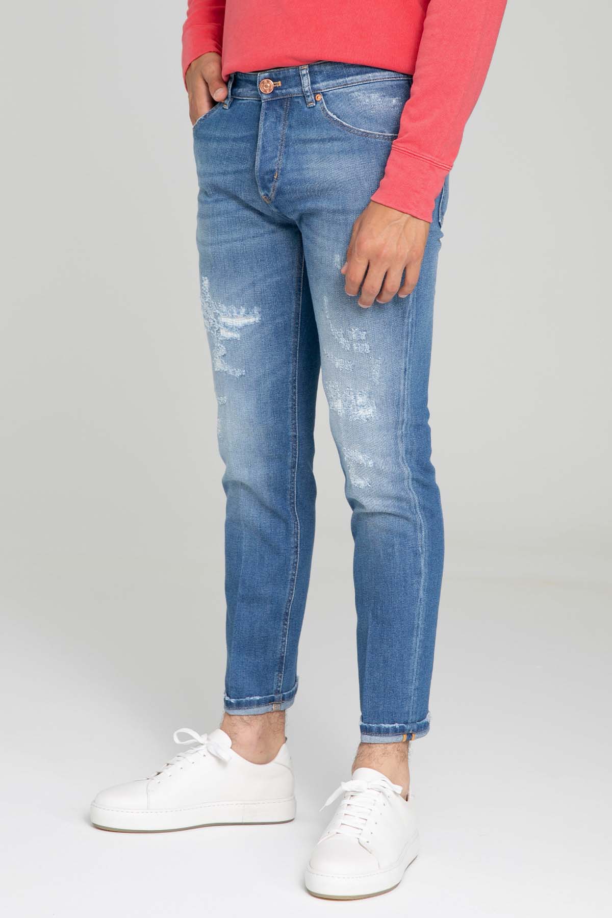 Pantaloni Torino Reggae Fit Yıkamalı Duble Paça Jeans-Jeans-Libas