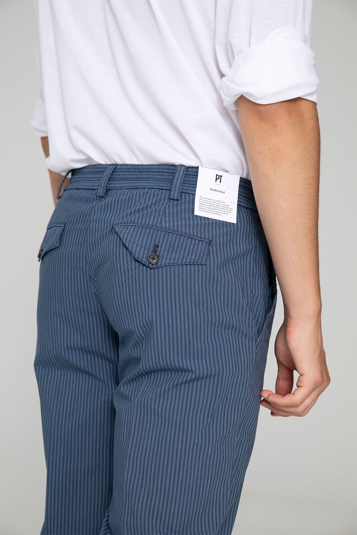 Pantaloni Torino The Rebel Slim Fit Streç Çizgili Pantolon