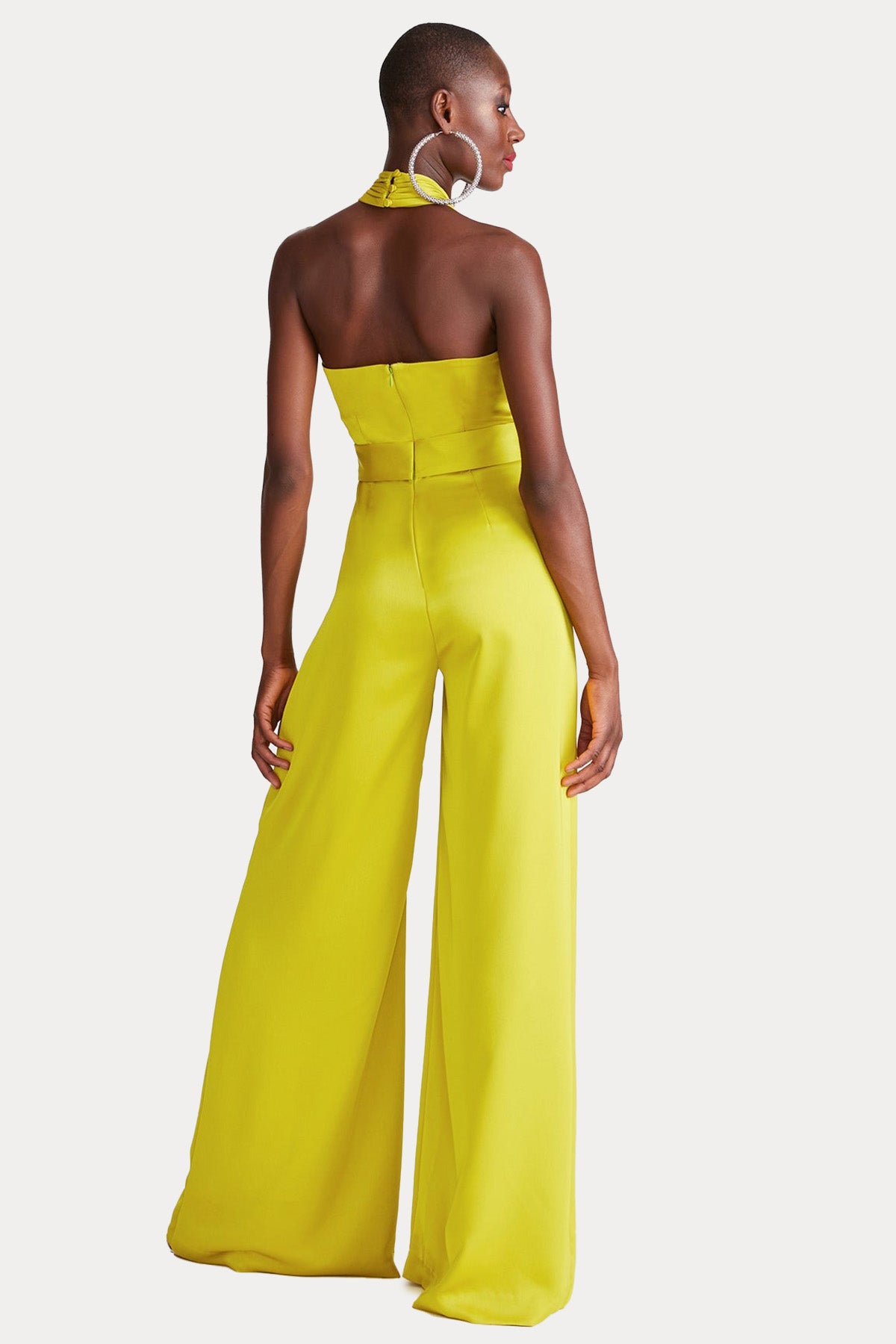 Halston Kemerli Geniş Paça Abiye Tulum-Abiye-Libas