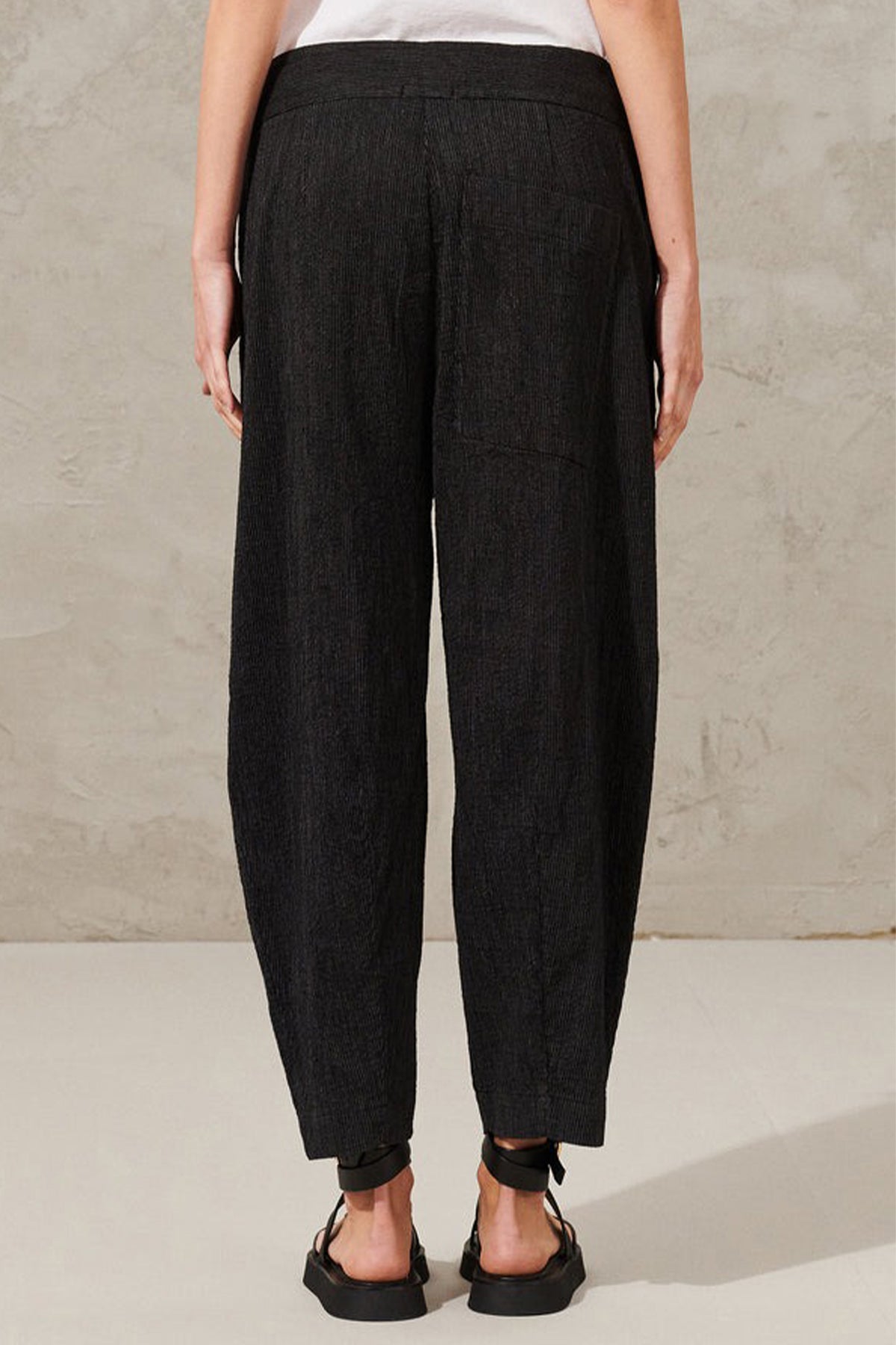 Transit Yandan Cepli Keten Crop Pantolon