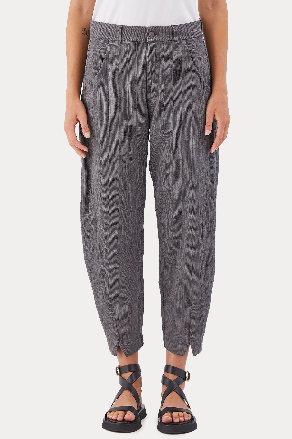 Transit Carrot Fit Yandan Cepli Streç Keten Pantolon