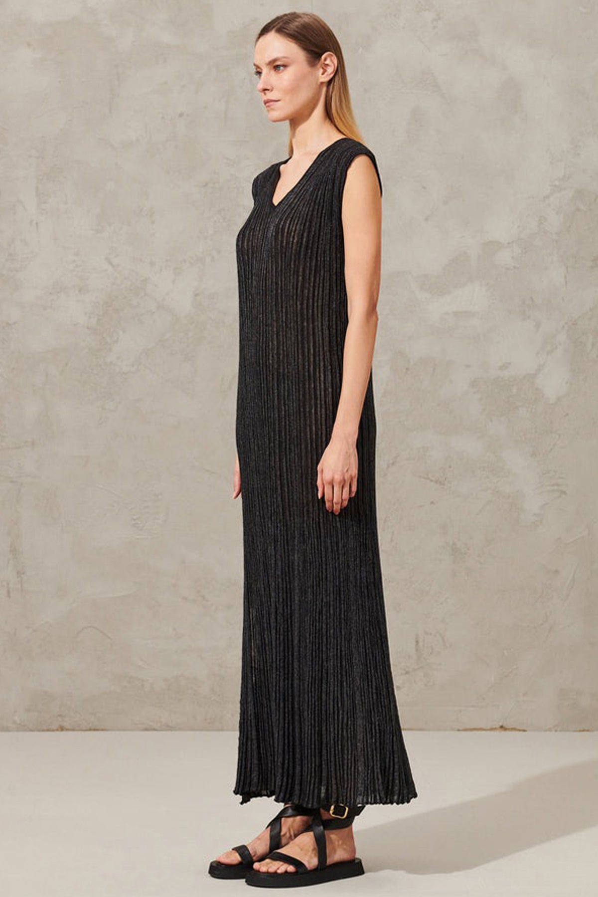 Transit V Yaka Maxi Elbise
