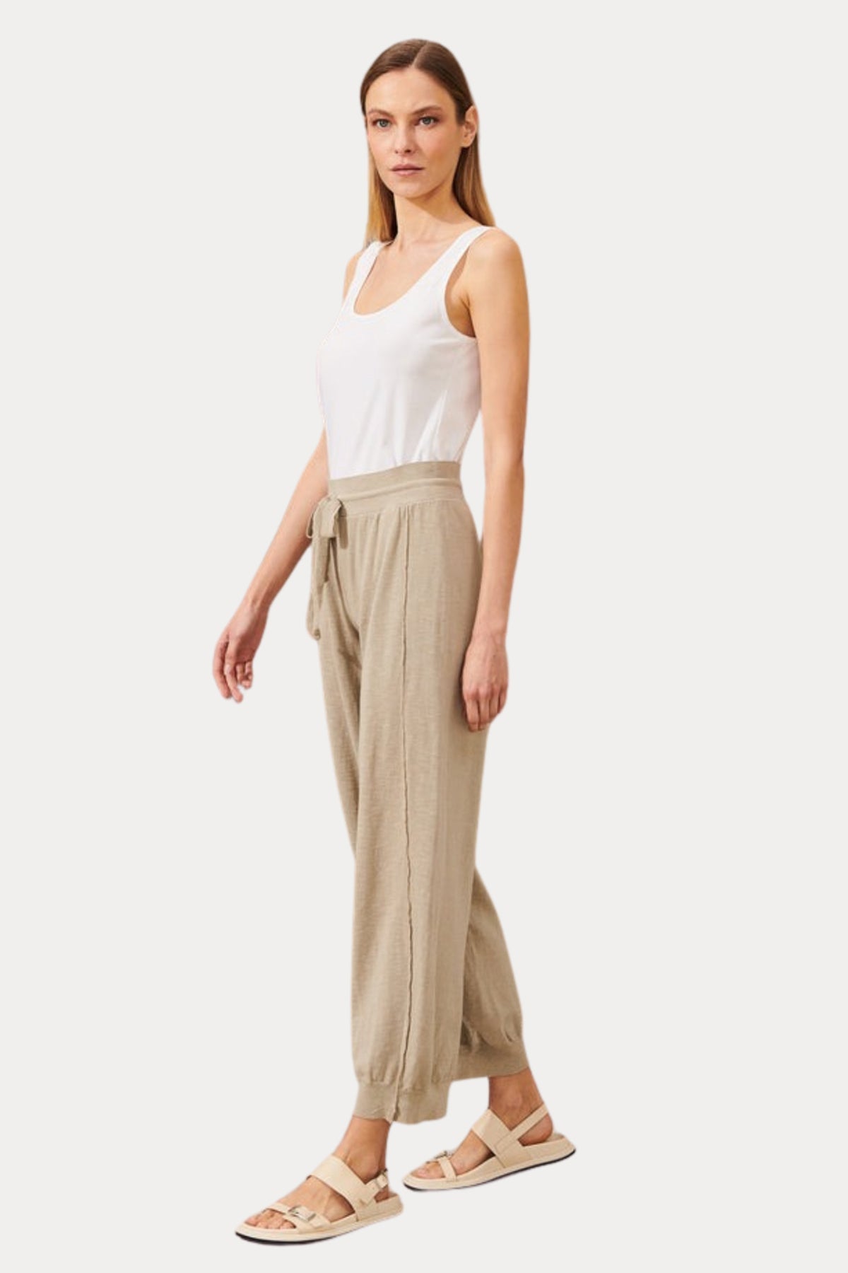 Transit Comfort Fit Beli Lastikli Örgü Pantolon