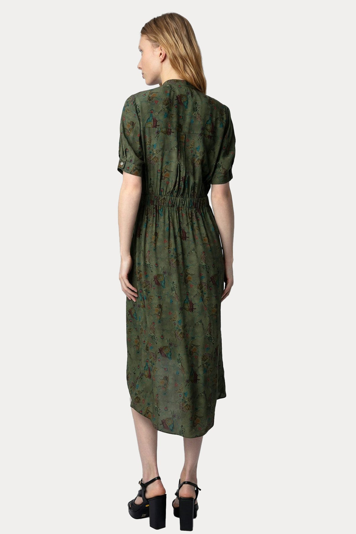 Zadig & Voltaire Hakim Yaka Desenli Midi Elbise