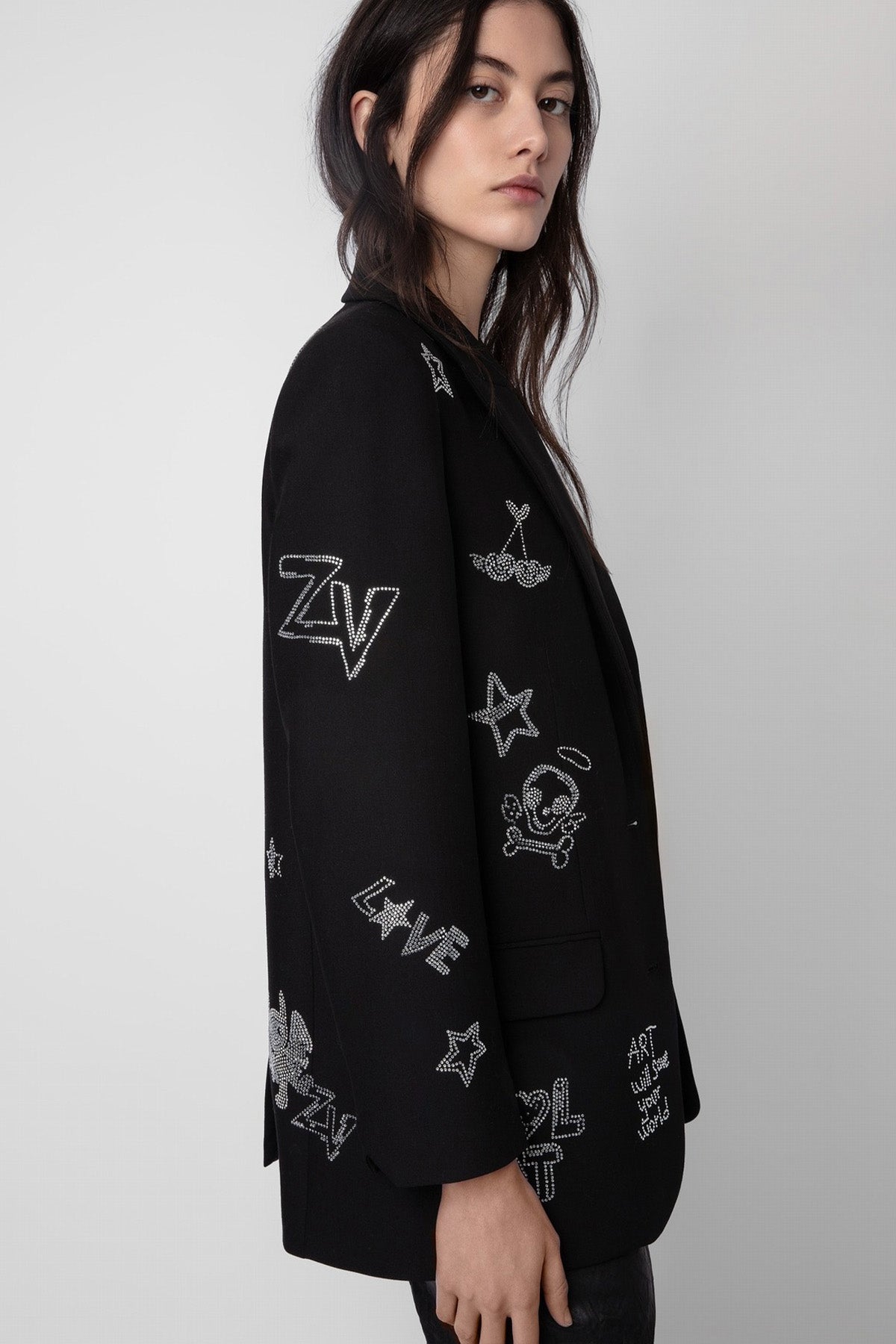 Zadig & Voltaire Parlak Taş Logolu Blazer Ceket