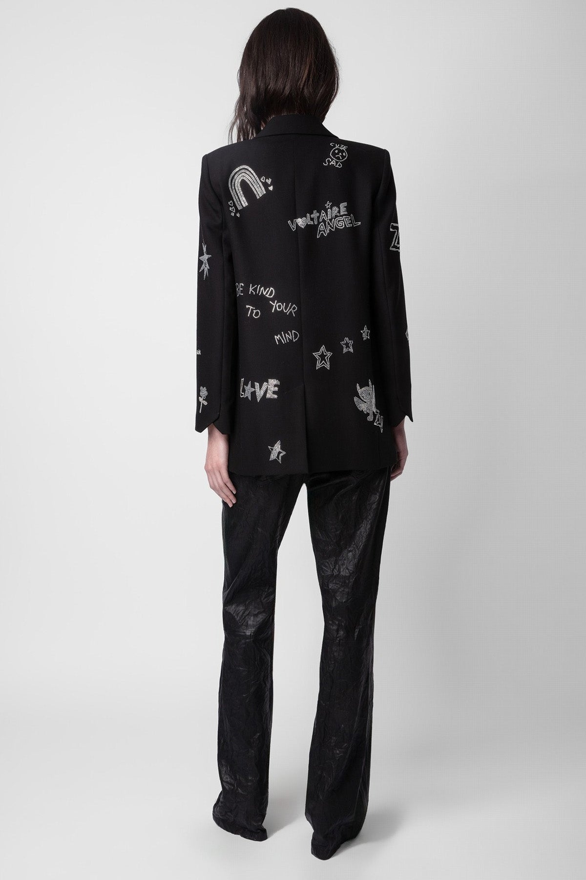 Zadig & Voltaire Parlak Taş Logolu Blazer Ceket