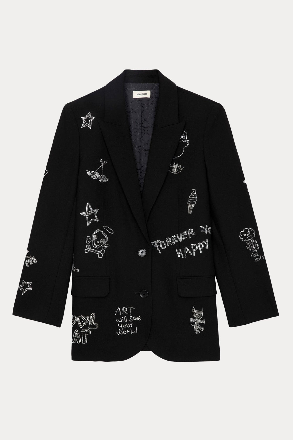 Zadig & Voltaire Parlak Taş Logolu Blazer Ceket