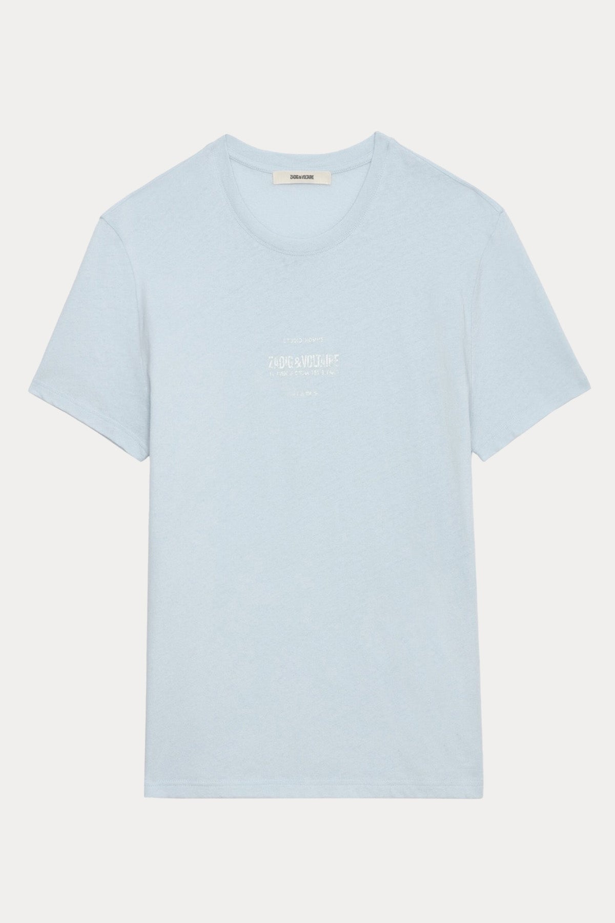 Zadig & Voltaire Yuvarlak Yaka Logolu Keten T-shirt