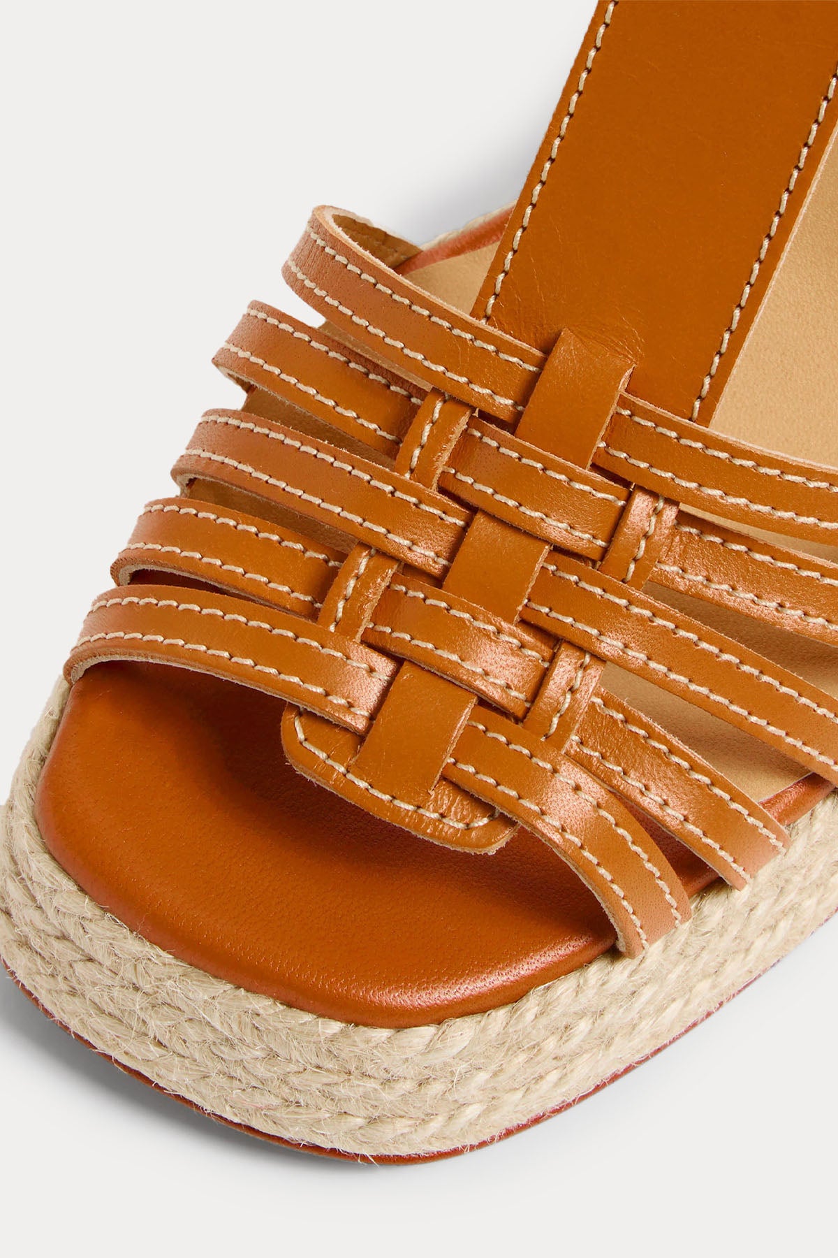 Castaner Vernia Hasır Detaylı Topuklu Küt Burunlu Deri Sandalet