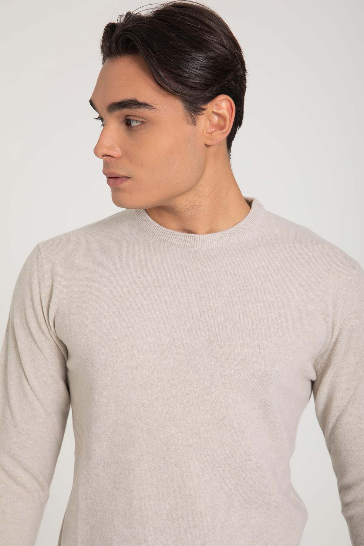 Manifattura Yuvarlak Yaka Kaşmir Yün Örgü Triko