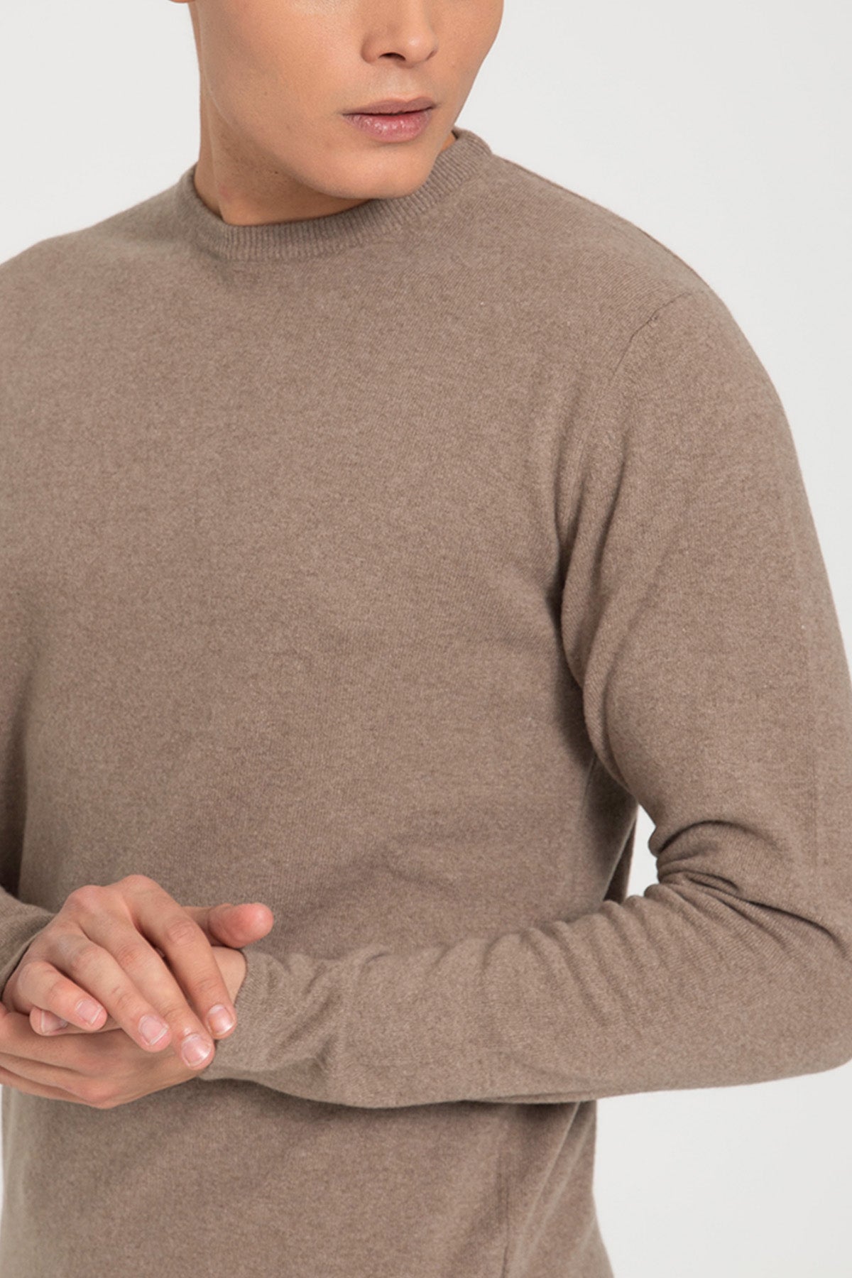 Manifattura Yuvarlak Yaka Kaşmir Yün Örgü Triko