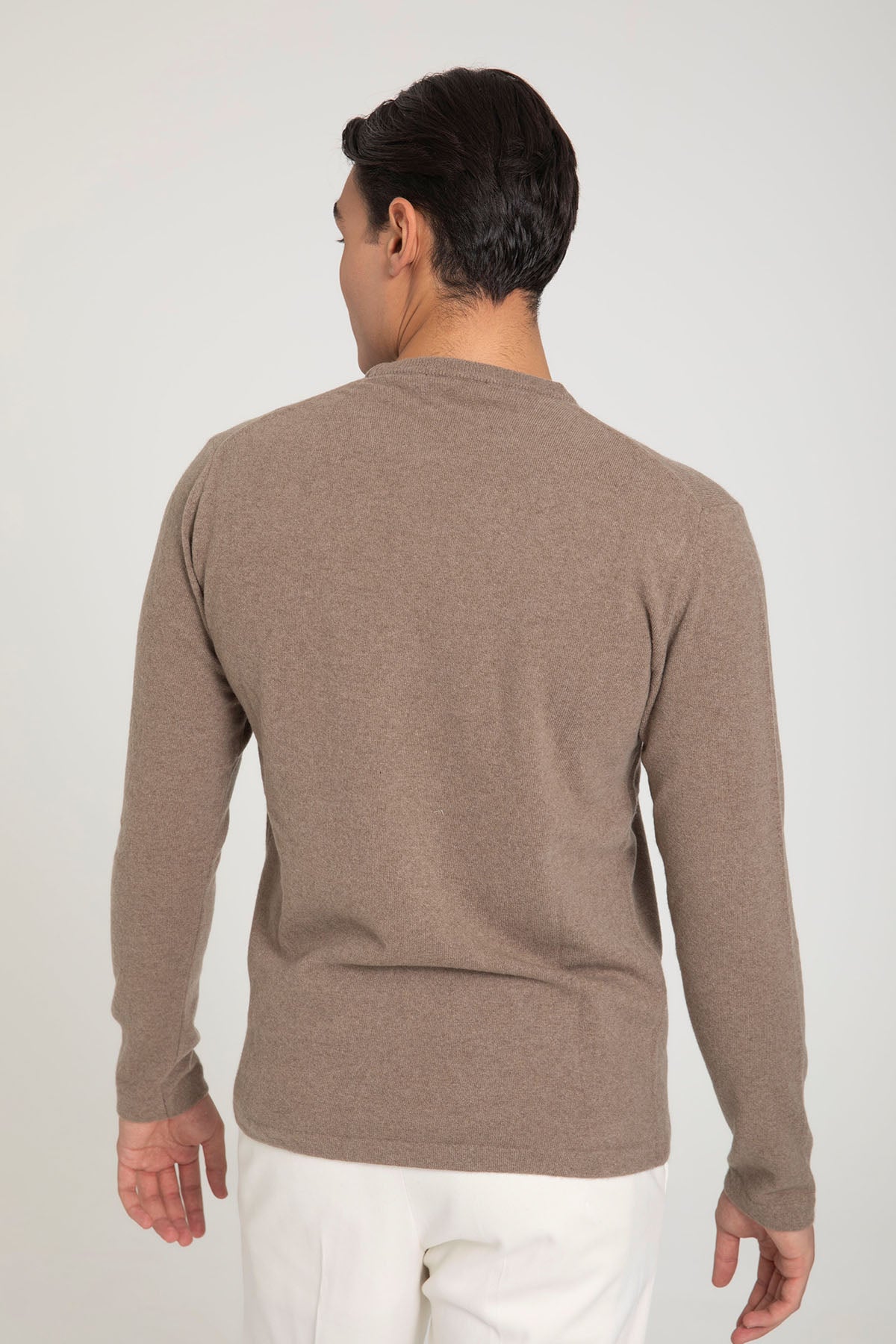 Manifattura Yuvarlak Yaka Kaşmir Yün Örgü Triko