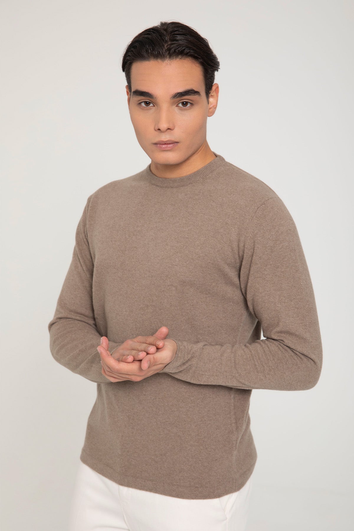 Manifattura Yuvarlak Yaka Kaşmir Yün Örgü Triko