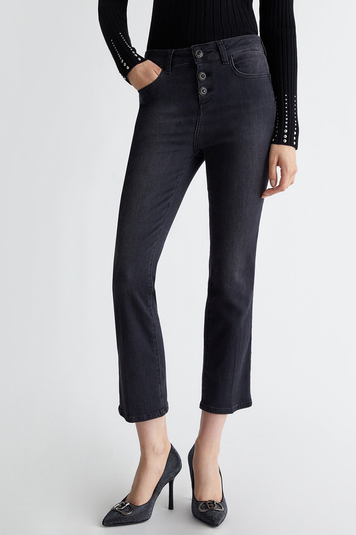 Liu Jo Slim Fit Yüksek Bel Crop Paça Jeans-Jeans-Libas