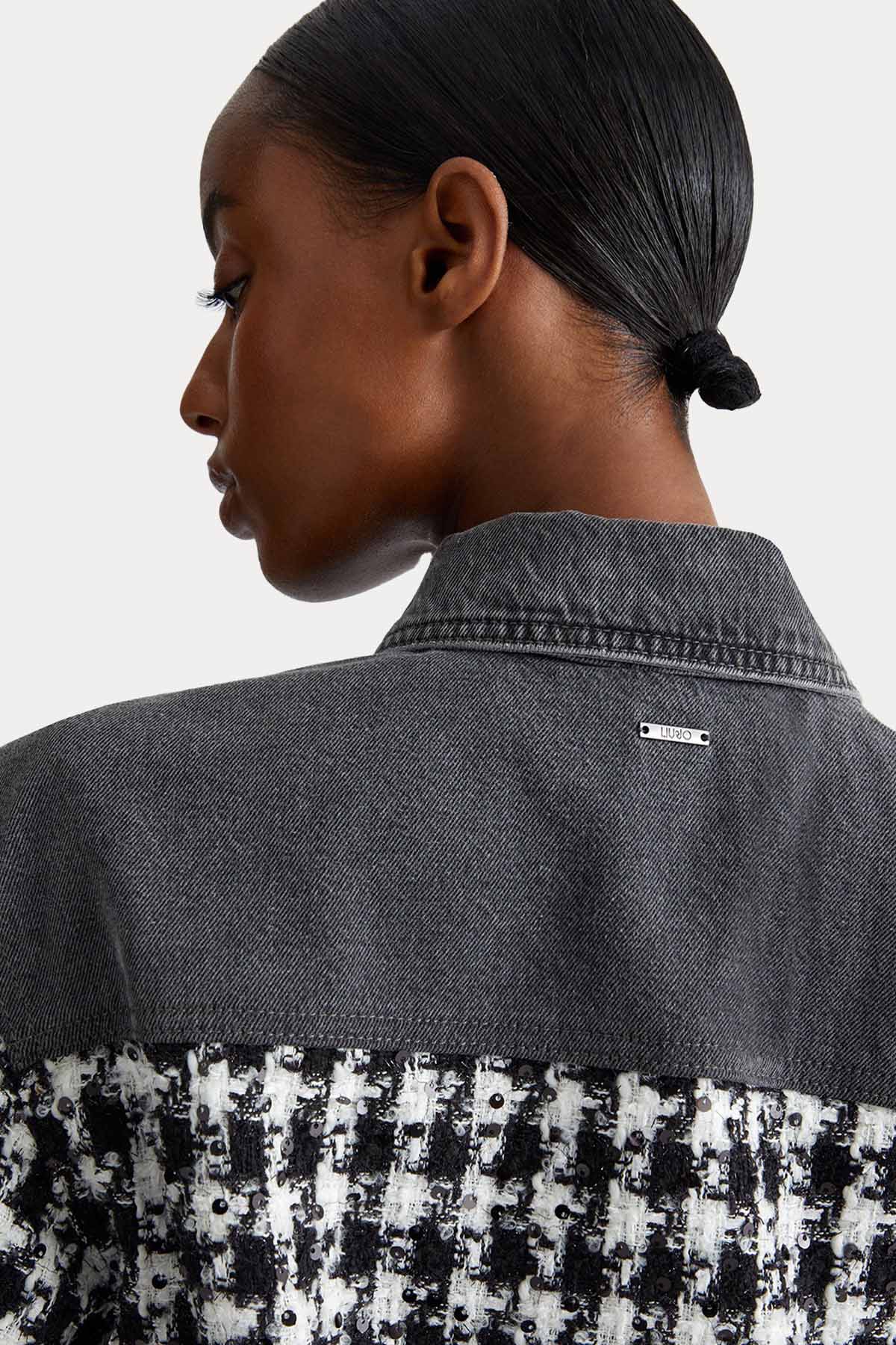 Liu Jo Denim Detaylı Desenli Ceket-Ceket-Libas